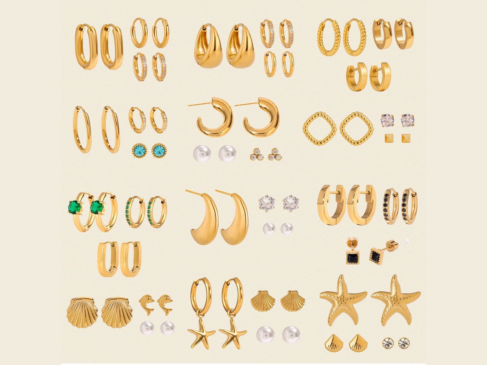 Earring Range in Three-Pair Packs — detail