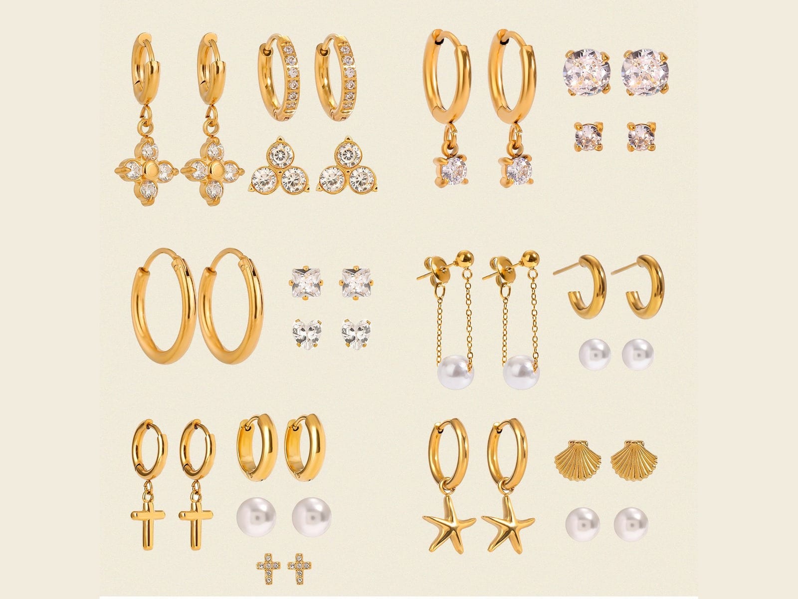 Earring Range in Three-Pair Packs — detail