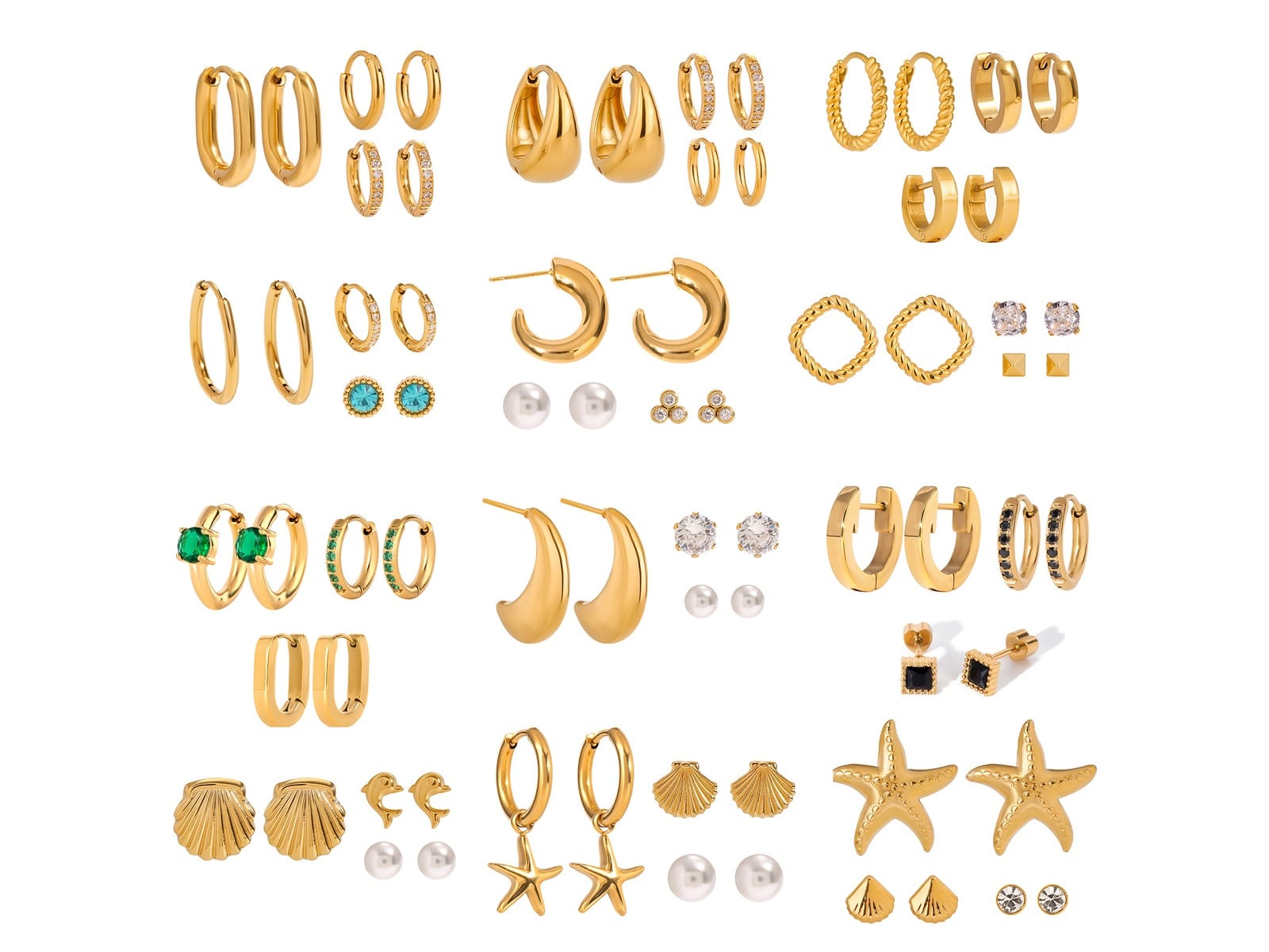 Earring Range in Three-Pair Packs