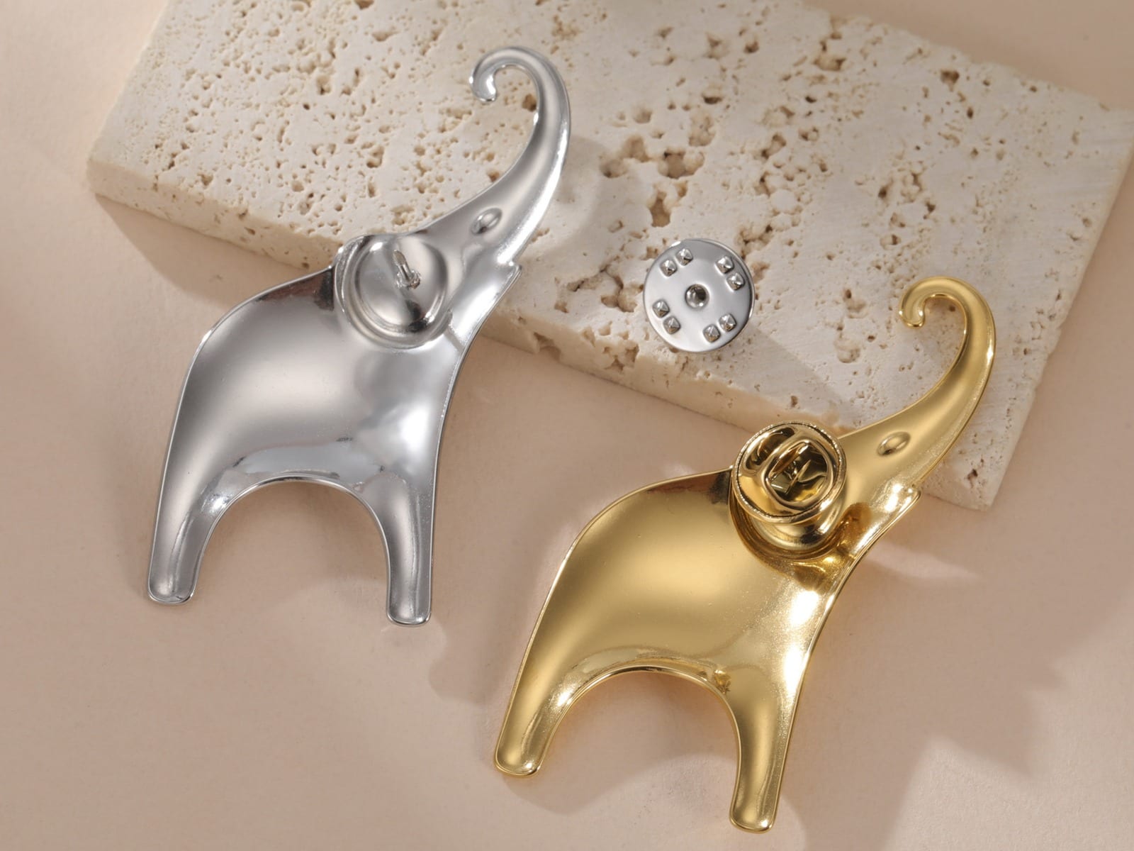 Elephant & Bird Brooch — detail