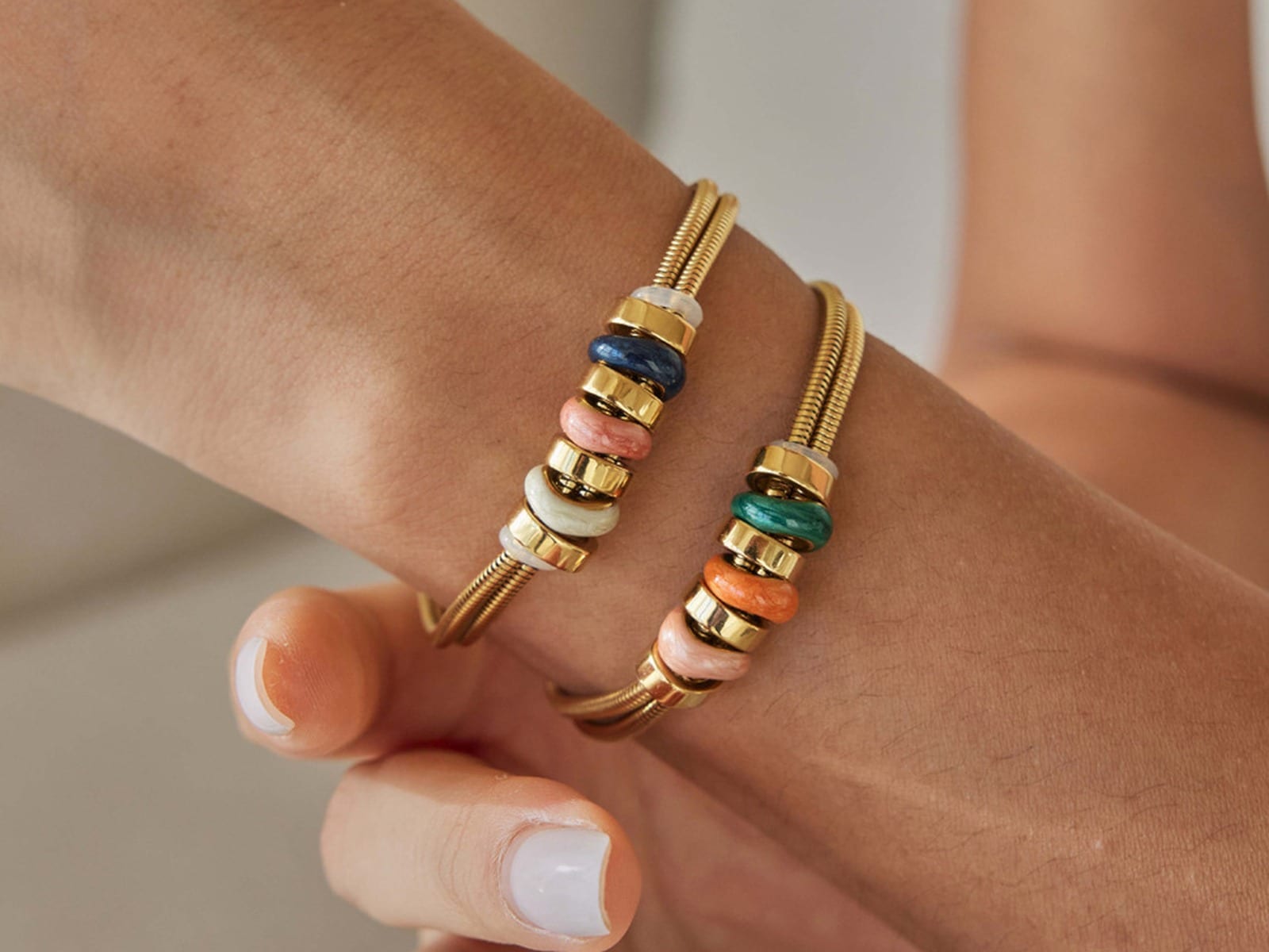 Enamel Ring Double Bracelet — detail