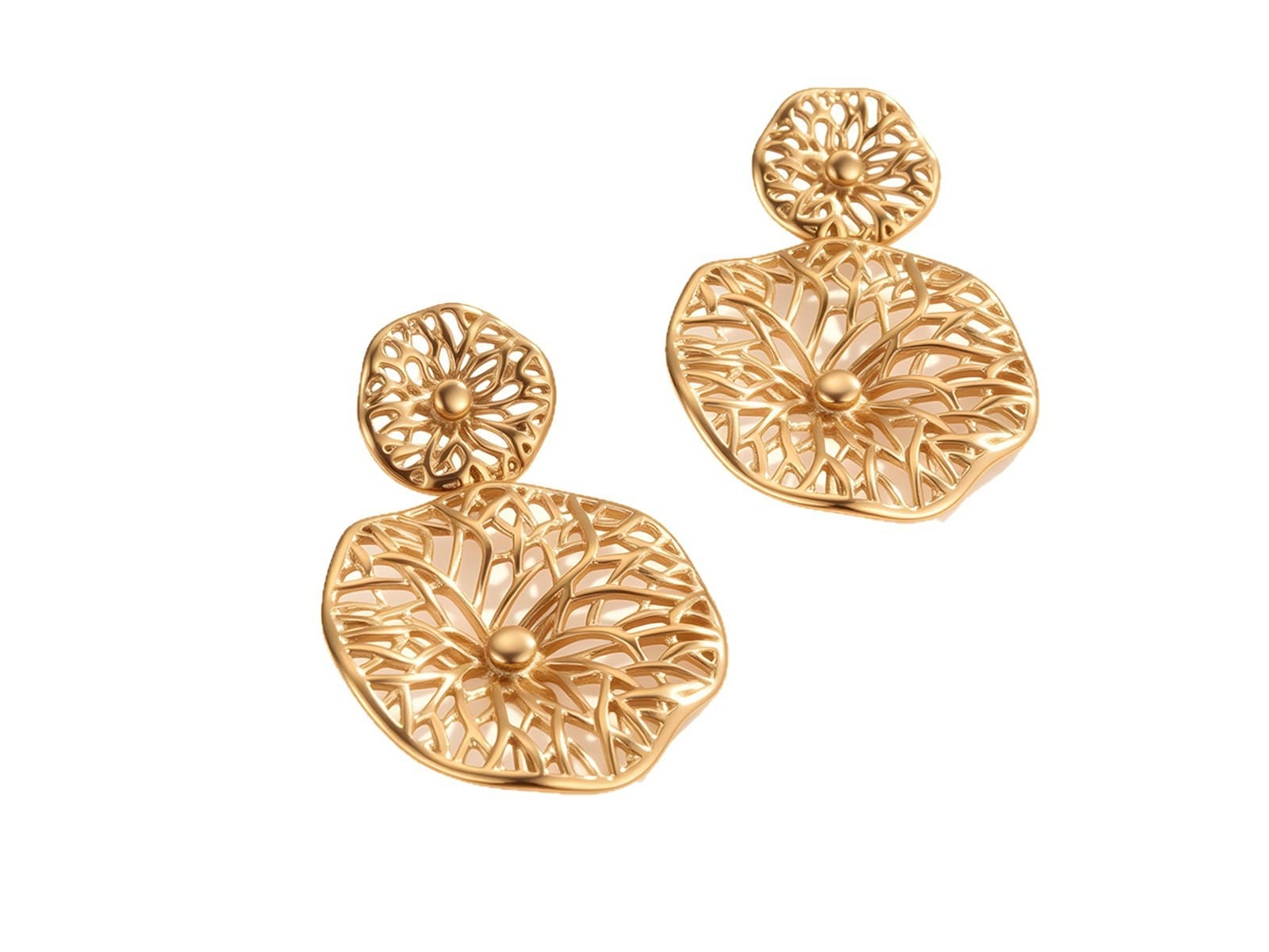 Filigree Flower Statement Earrings