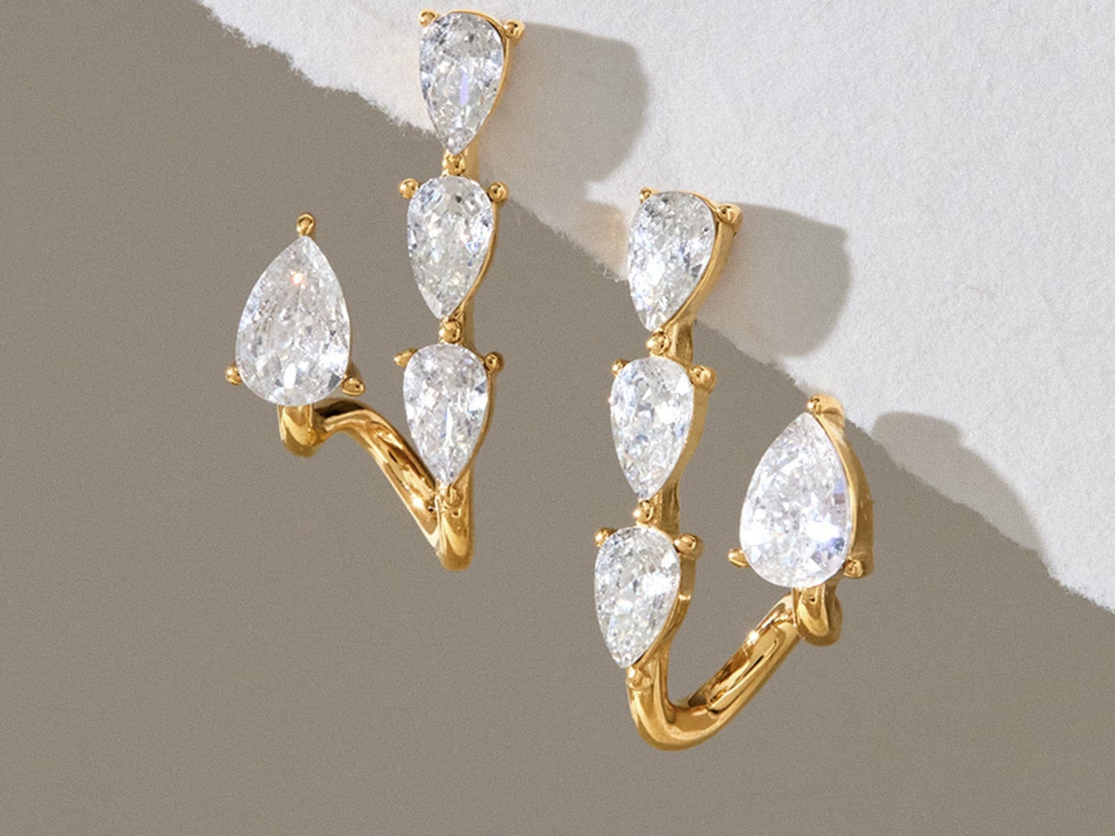 Front-Back CZ Stud Earrings — detail