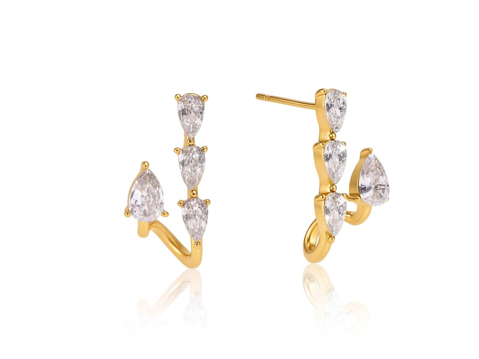 Front-Back CZ Stud Earrings