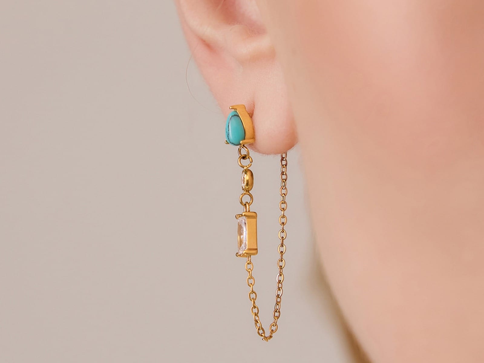 Front-Back Tassel Earrings — detail