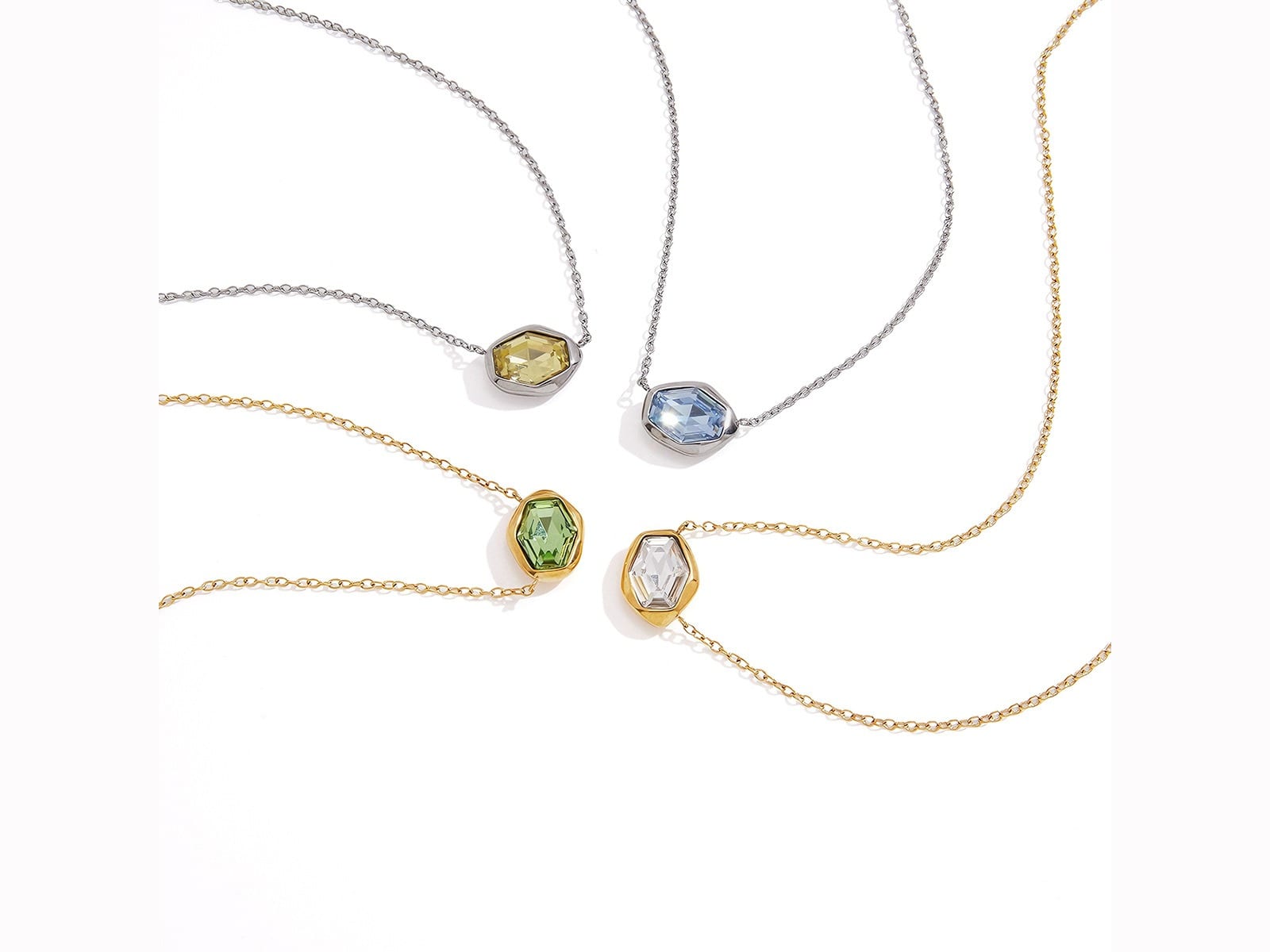 Glass Drop Pendant Necklaces
