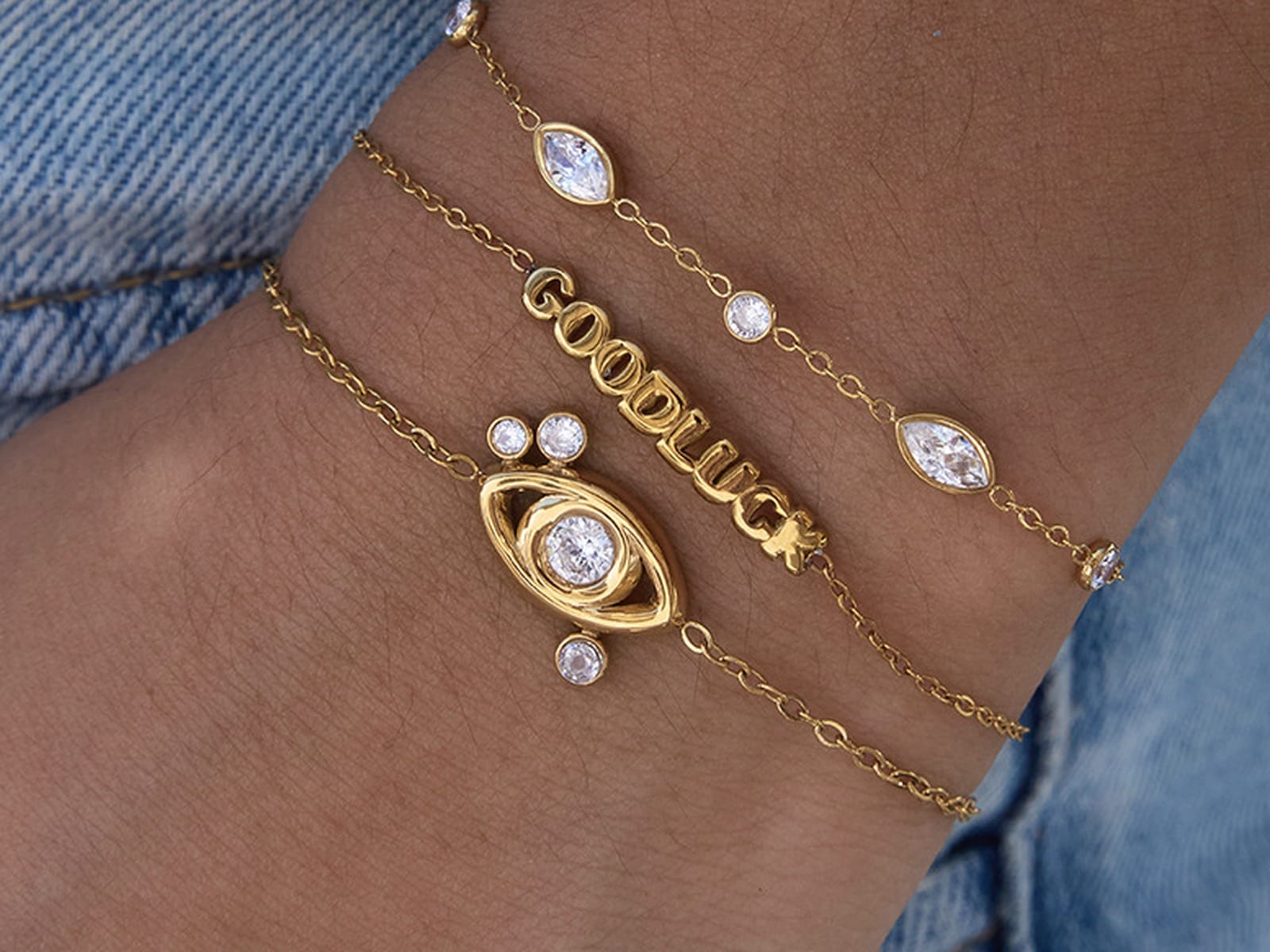 GOODLUCK Letter Bracelets — detail