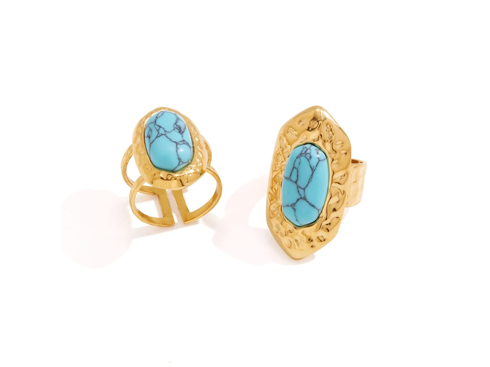 Hammered Blue Stone Ring