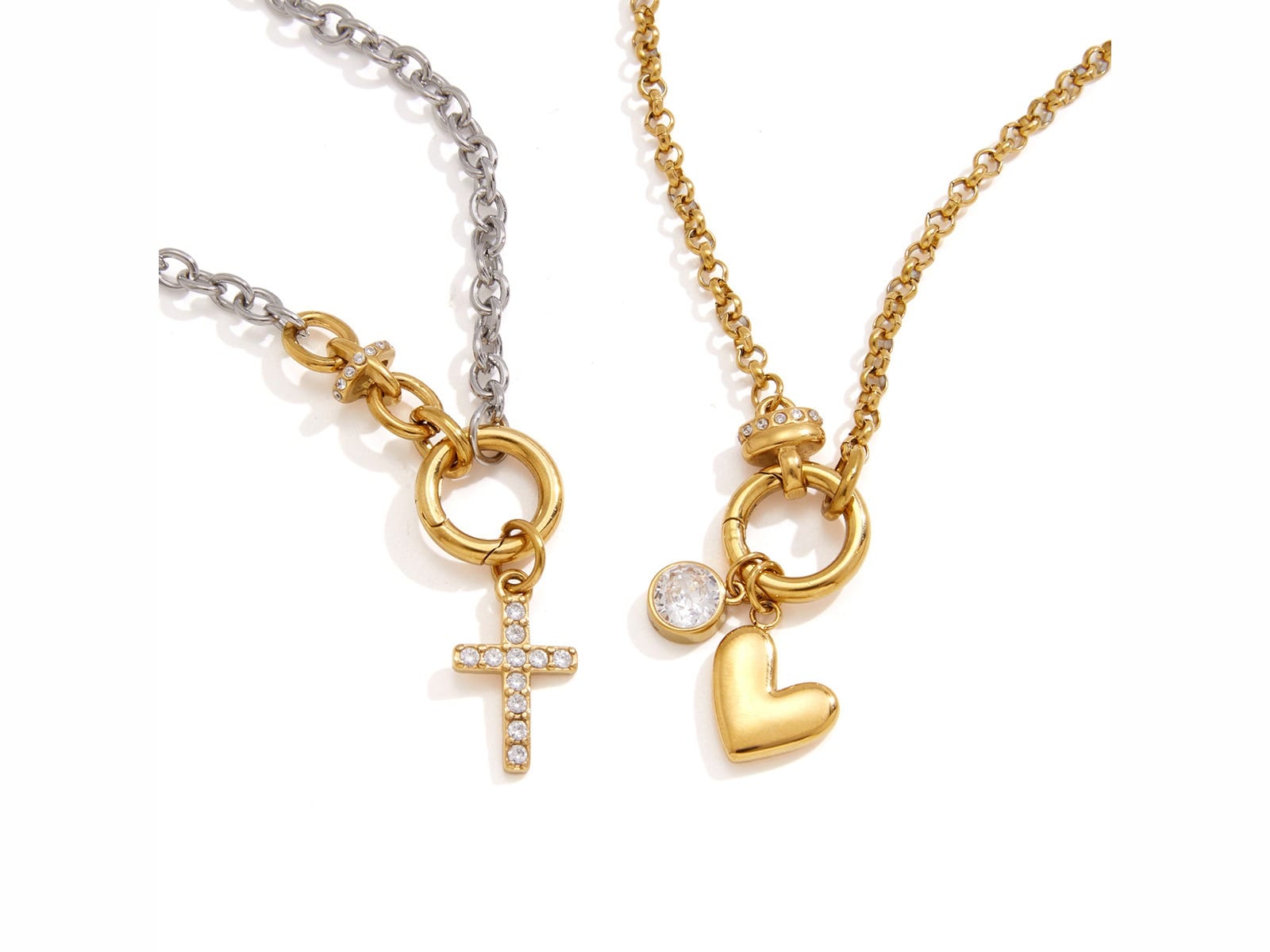 Heart Clasp Charm Necklaces