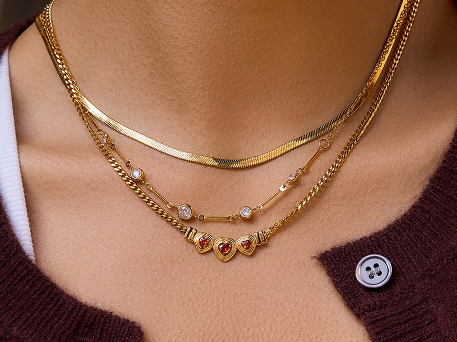 Heart Pendant Necklaces — detail
