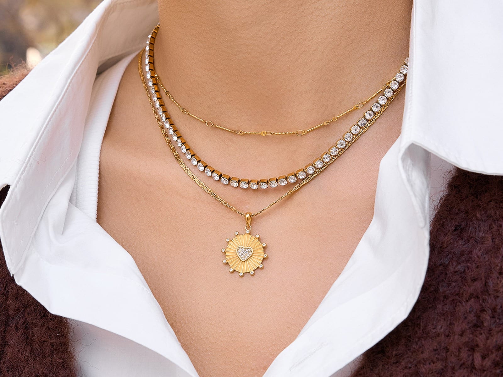 Heart Stone Necklaces — detail