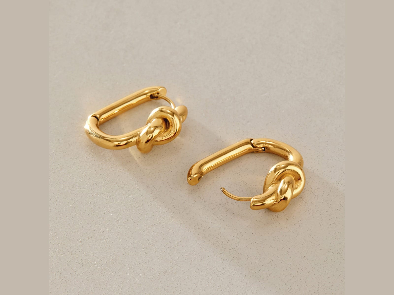 Knot U-Hoop Earrings — detail