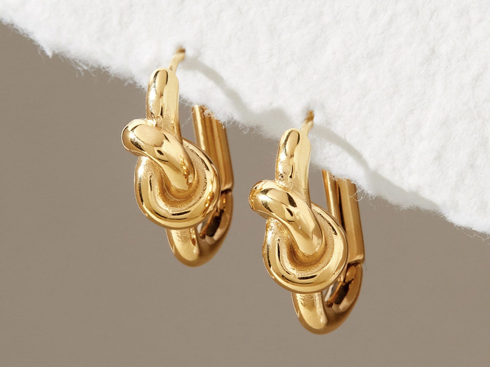 Knot U-Hoop Earrings — detail