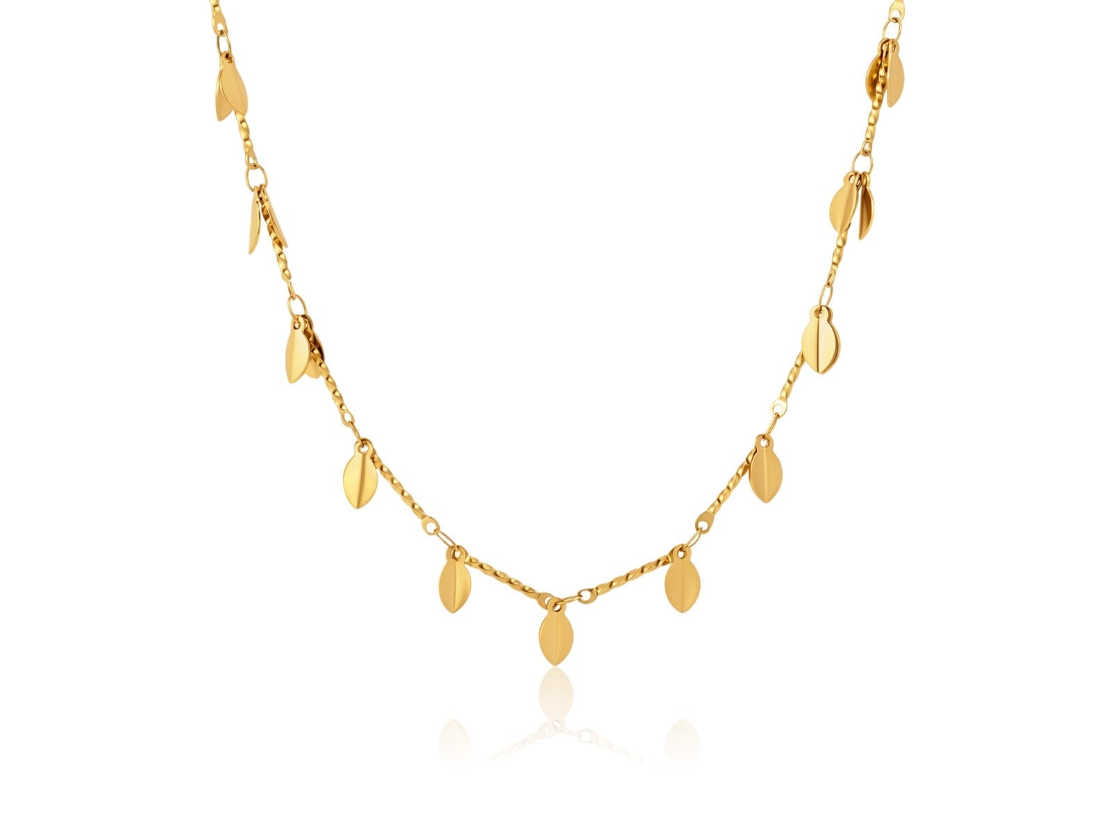 Leaf Drop Satellite Necklace