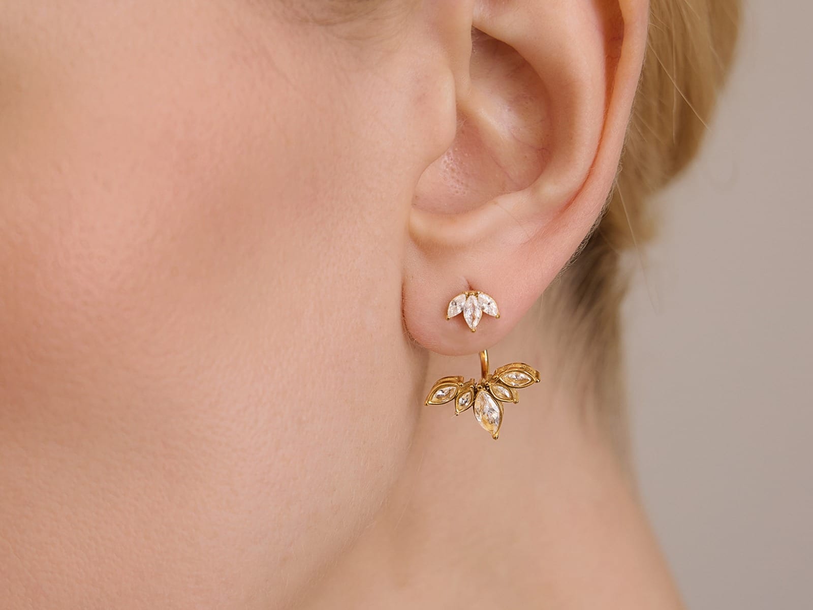 Marquise Front-Back Earring Range — detail