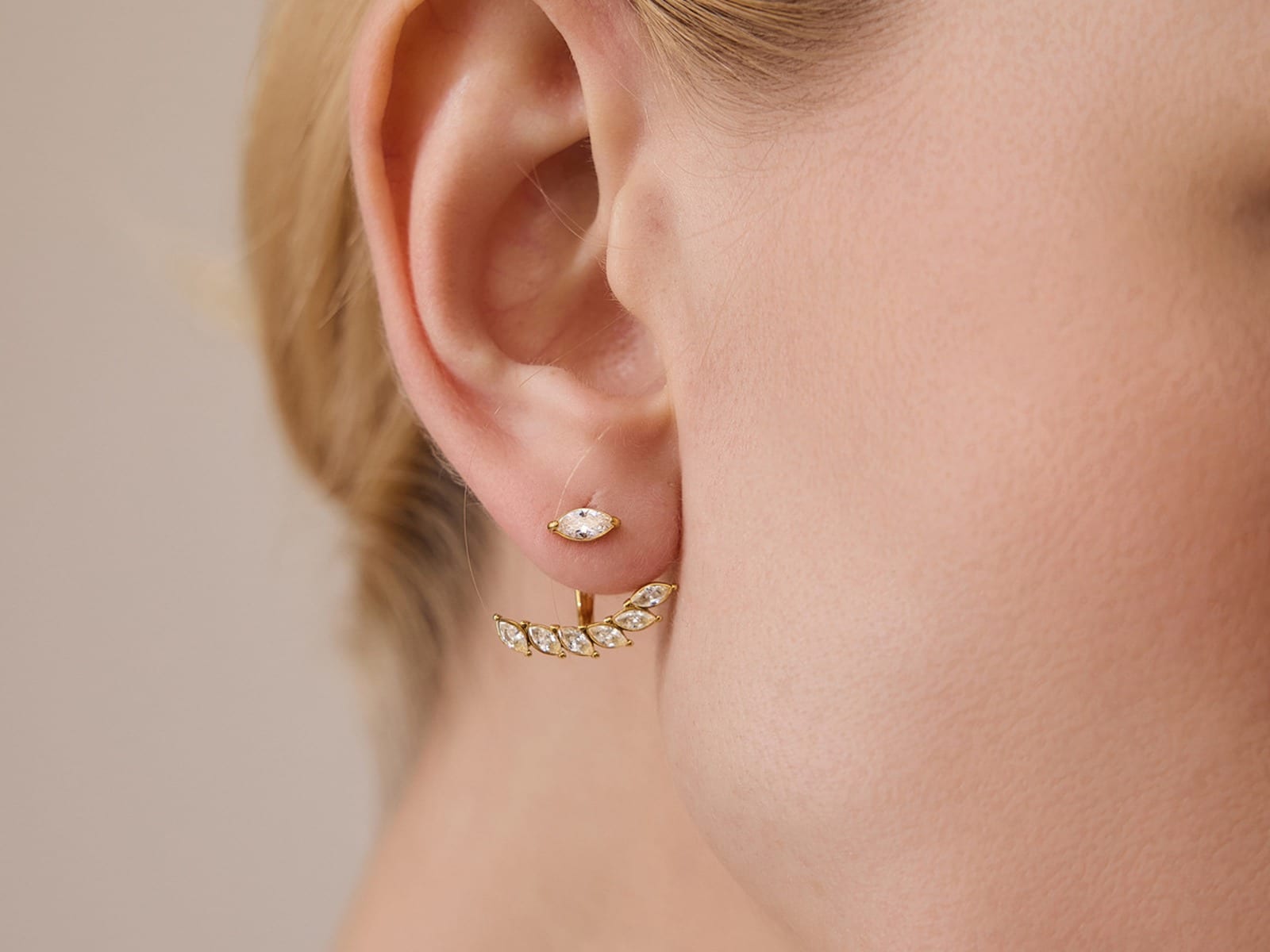Marquise Front-Back Earring Range — detail