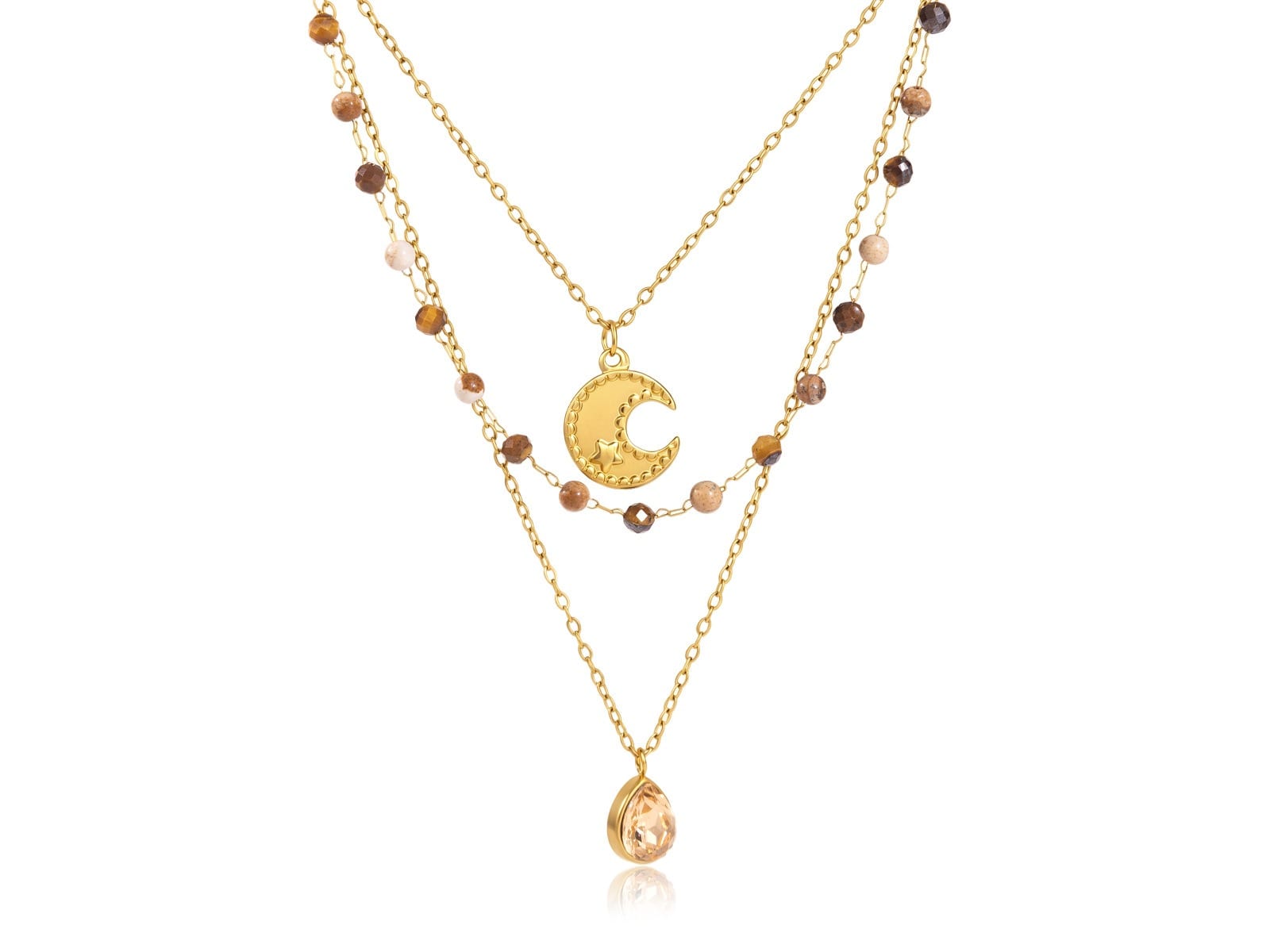 Moon Bead Layer Necklace