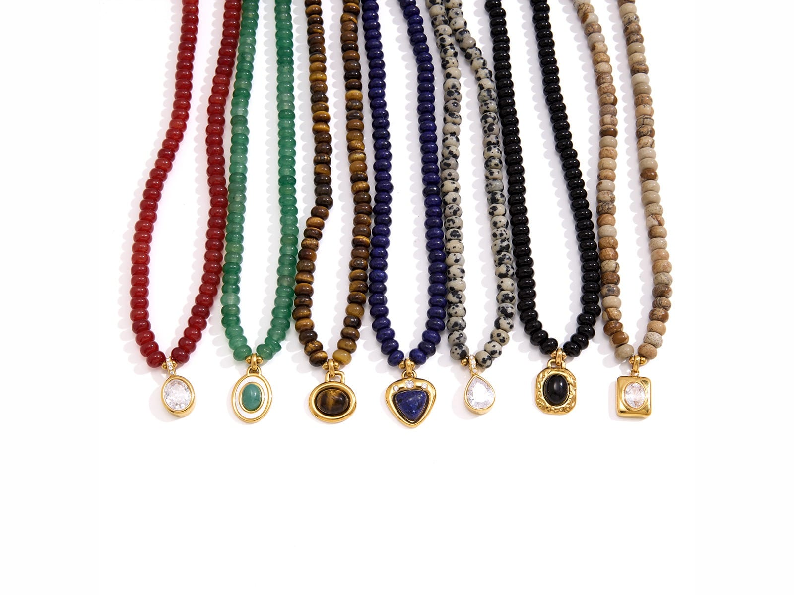 Multi-Colour Stone Bead Necklace