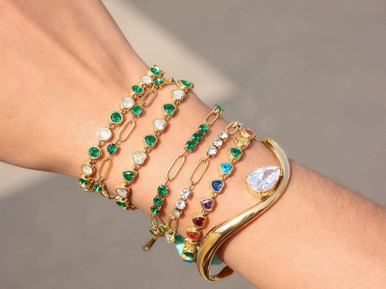 Multi-Colour Stone Bracelet — detail
