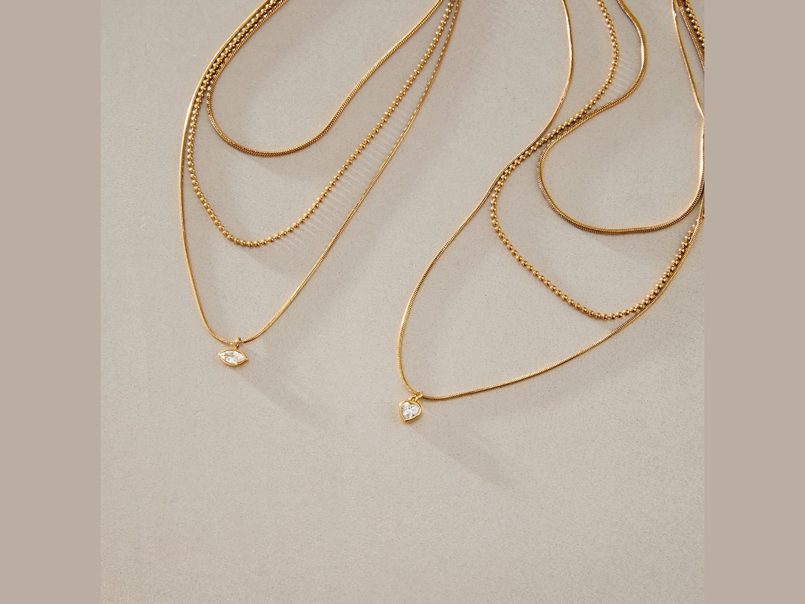 Multi-Layer Chain Necklace — detail