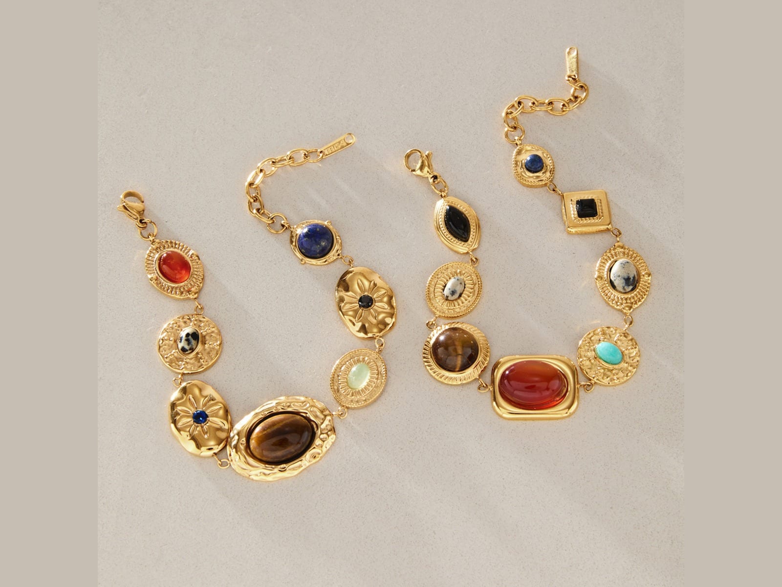 Multi-Stone Cabochon Bracelet — detail