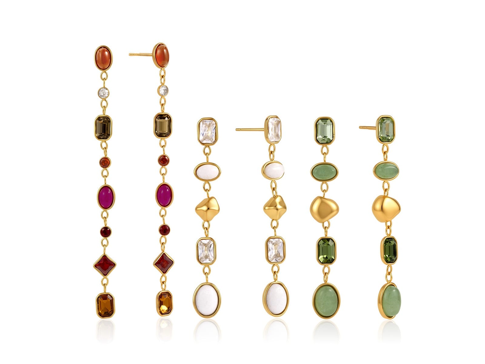 Multi-Stone Drop Earrings
