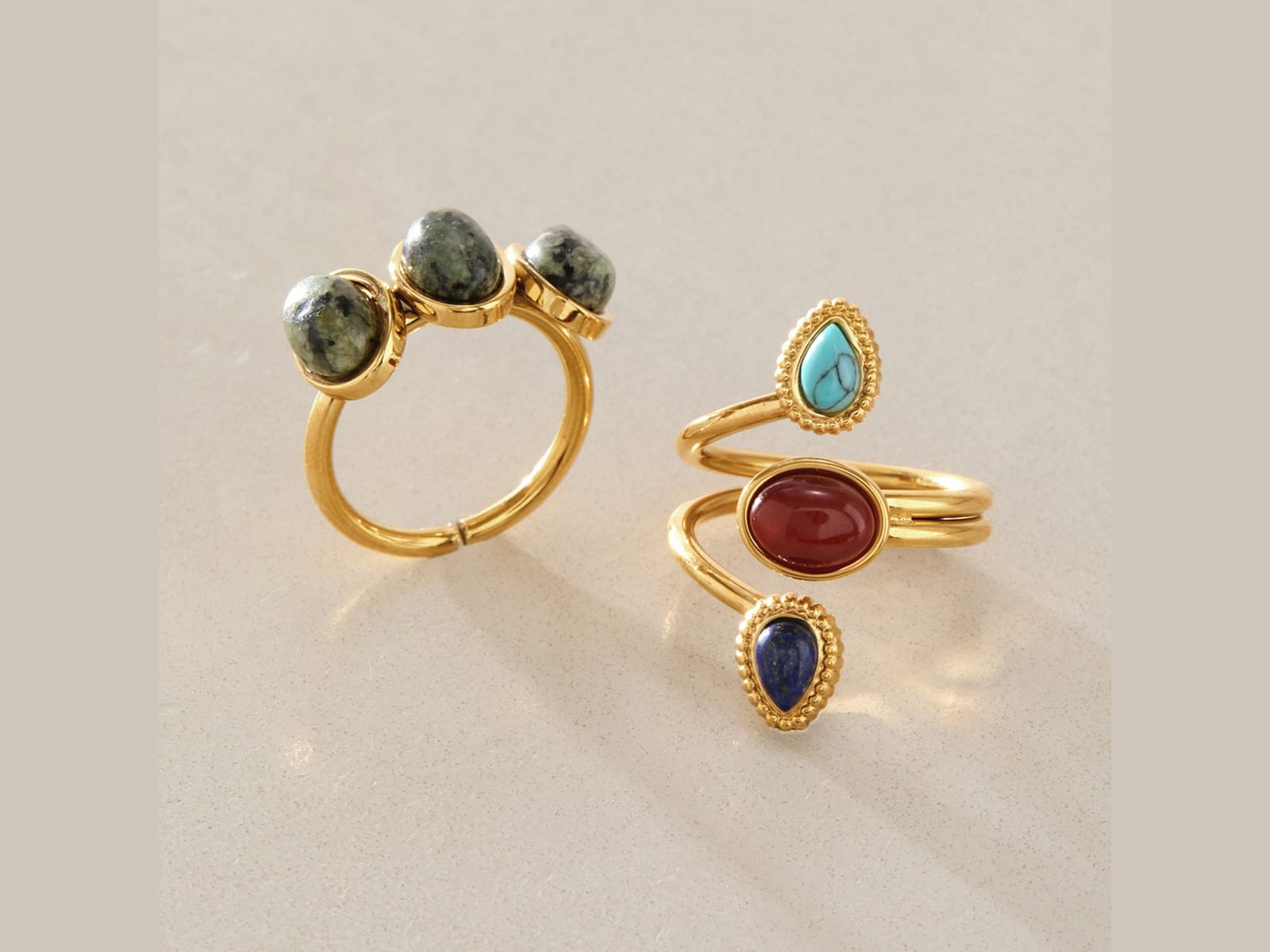 Multi-Stone Open Ring — detail