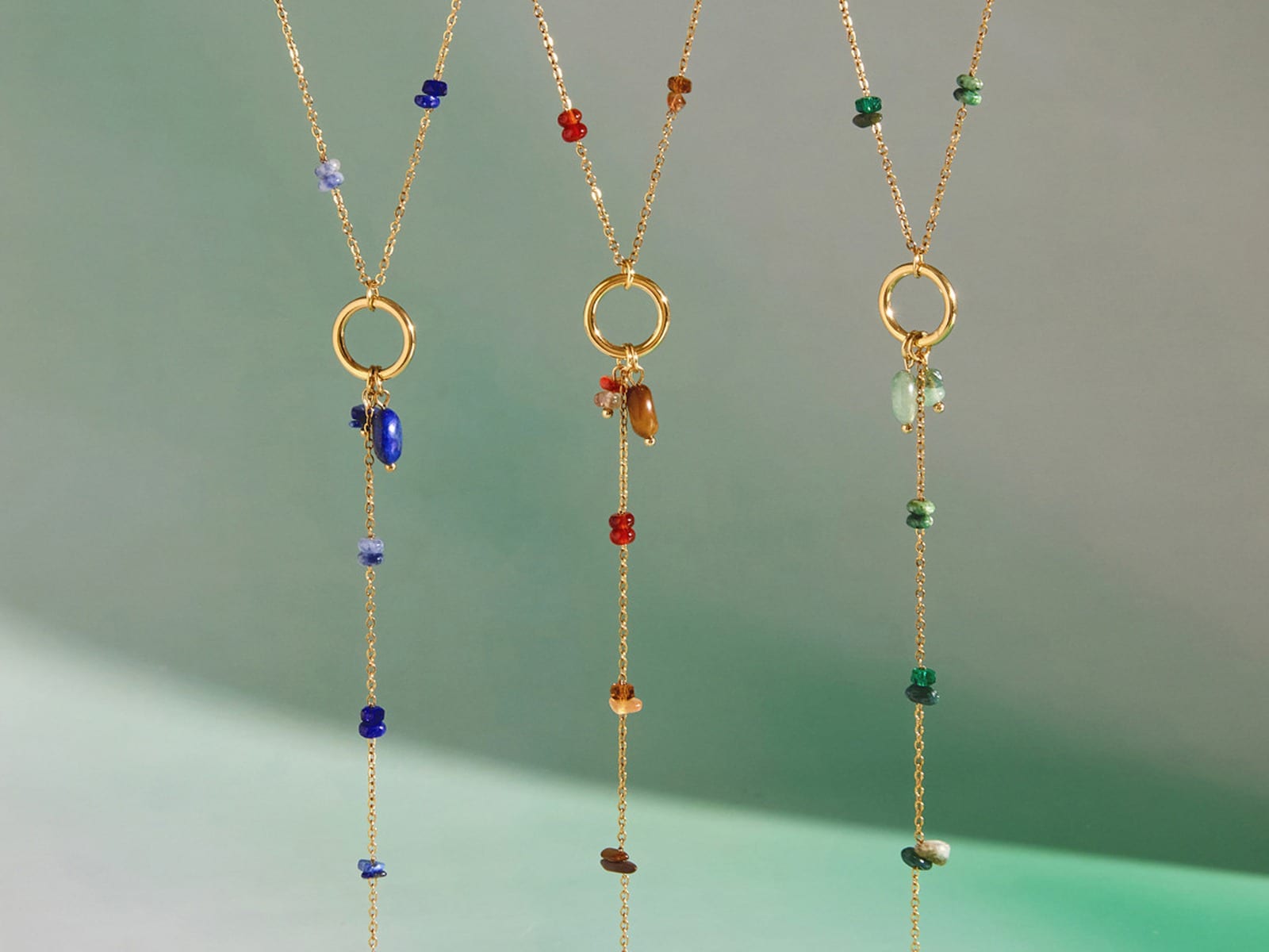 Multi-Stone Station Necklace — detail