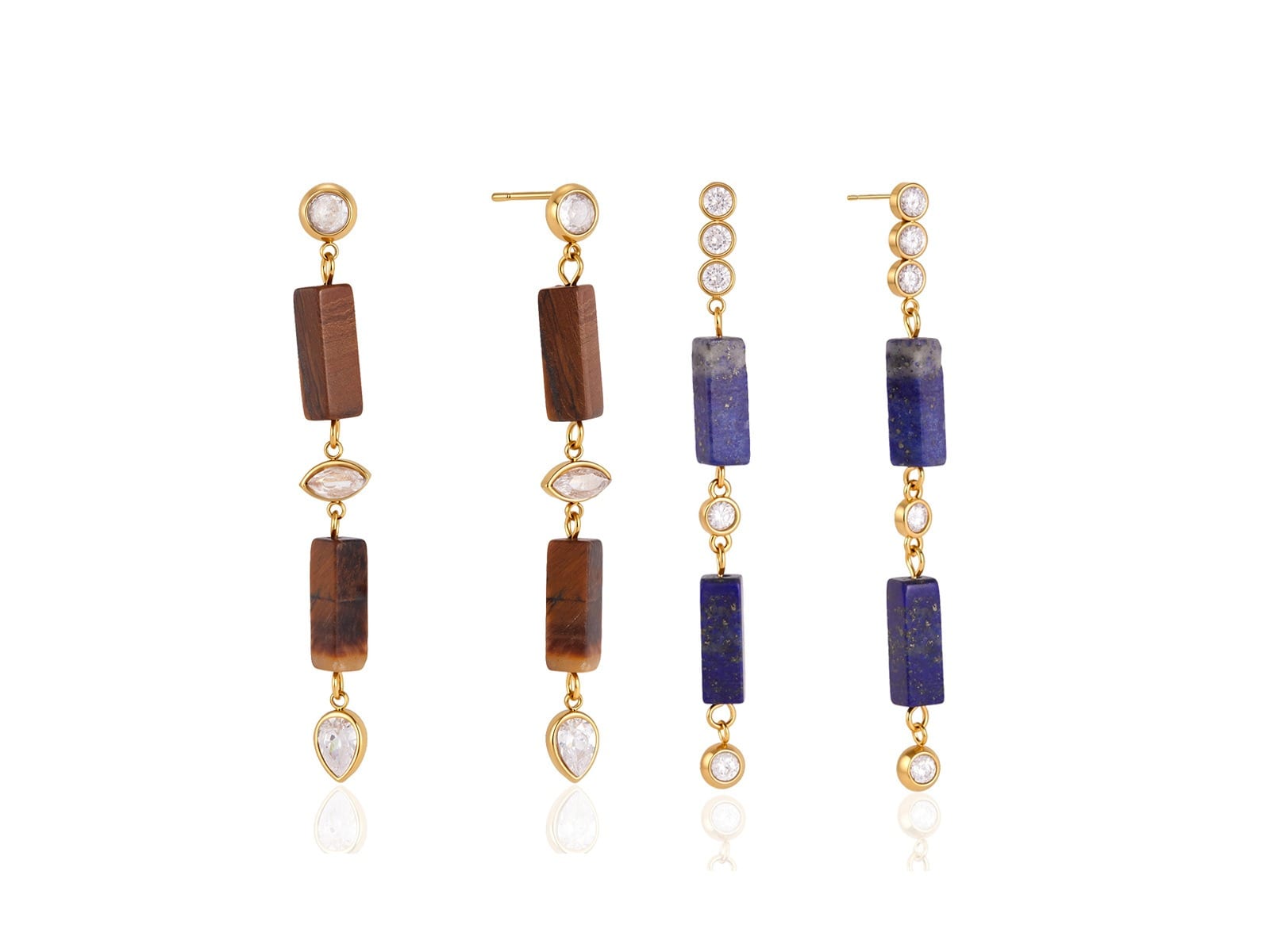 Natural Stone Tassel Earrings