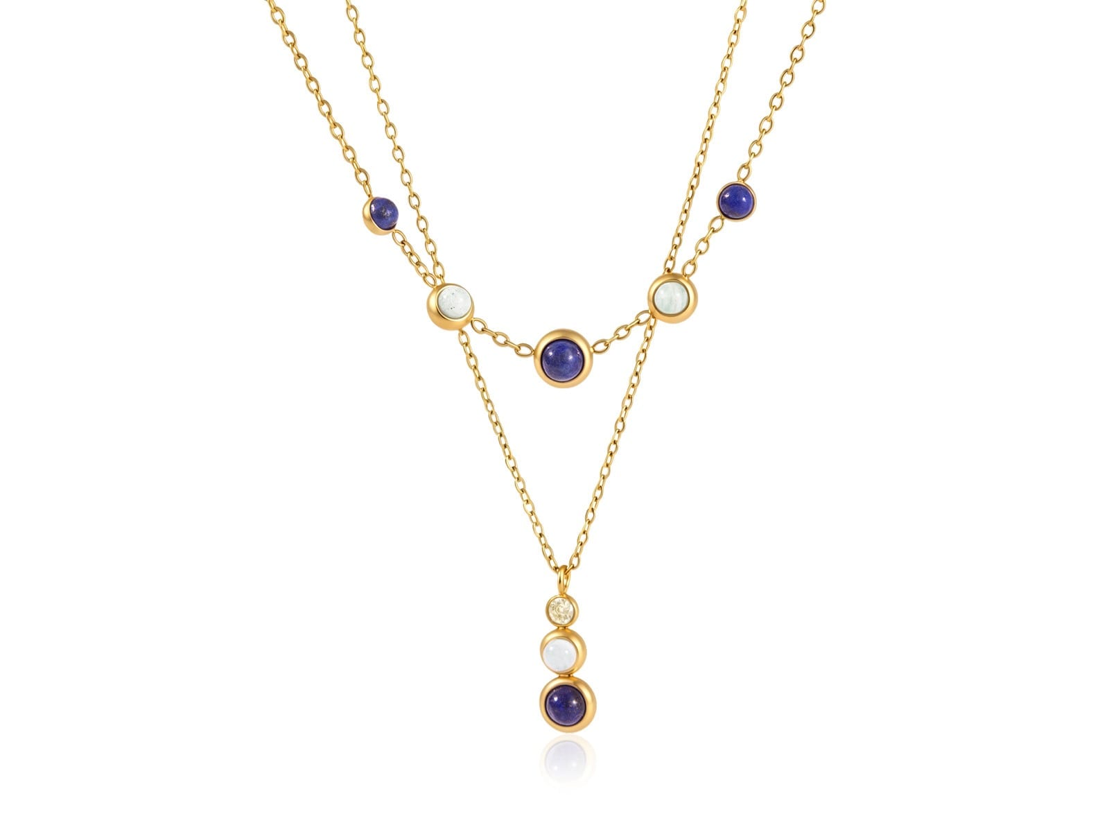 Navy Bead Layer Necklaces