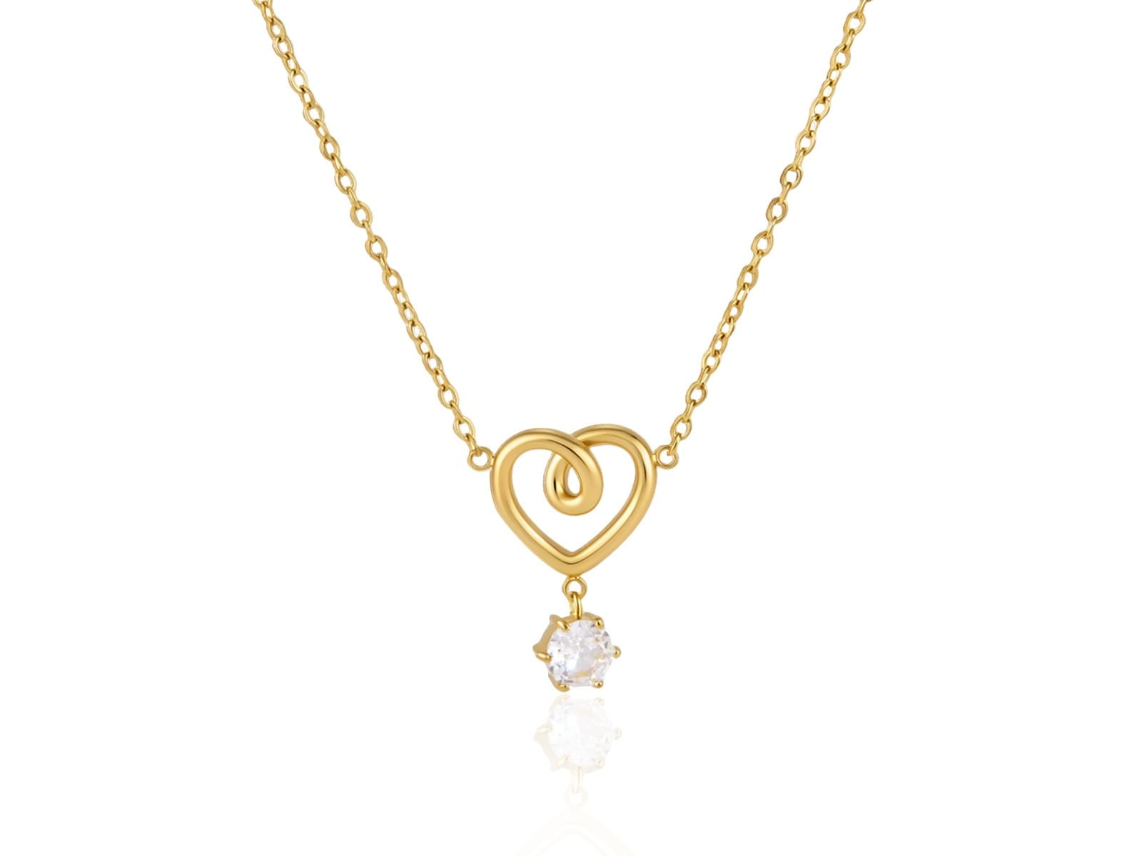 Open Heart CZ Necklace