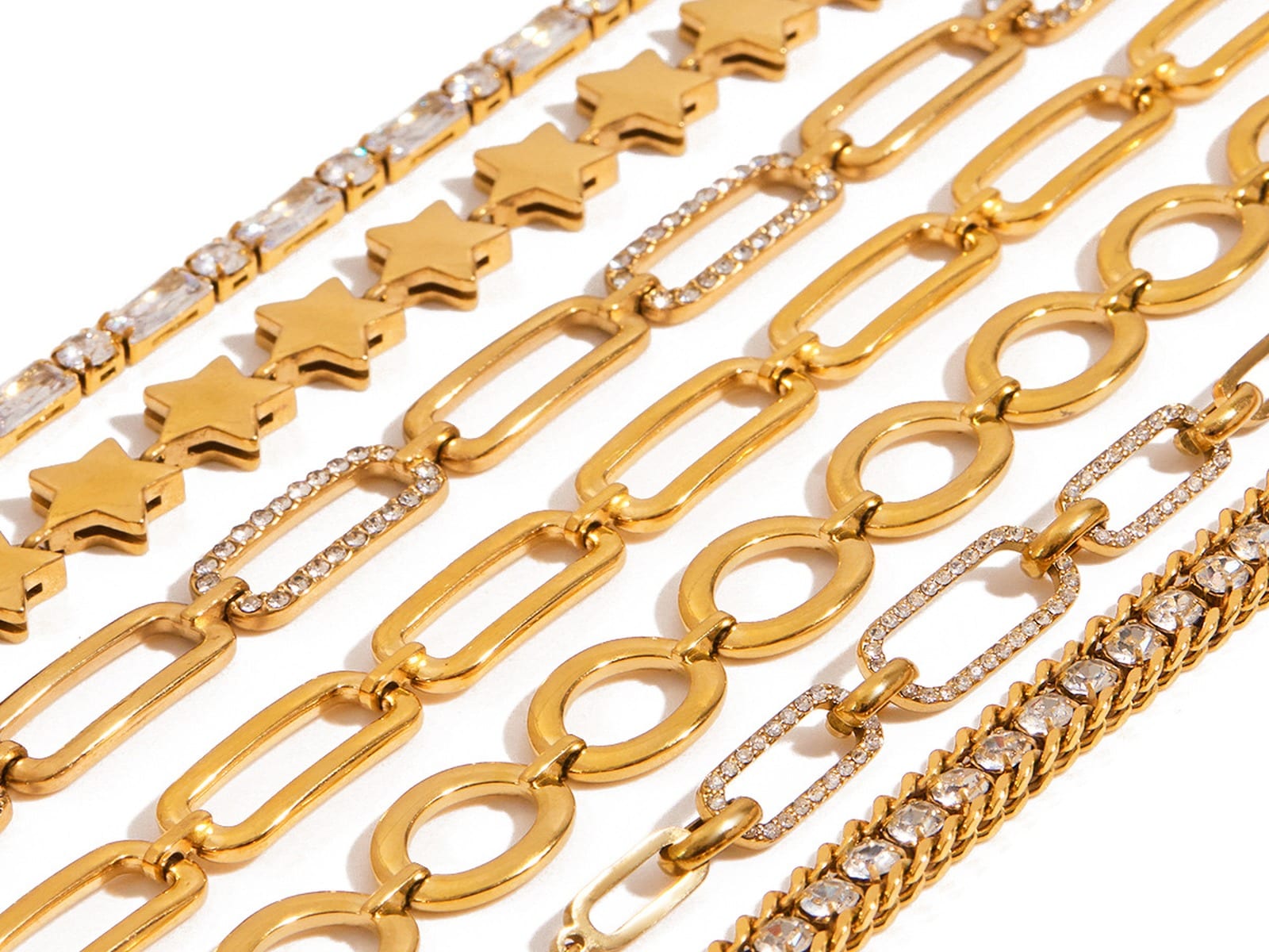 Paperclip & Star Chain Bracelets
