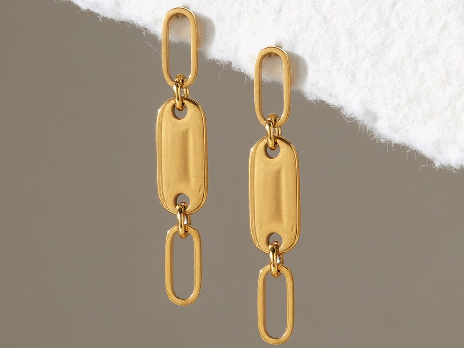 Paperclip Drop Earrings — detail