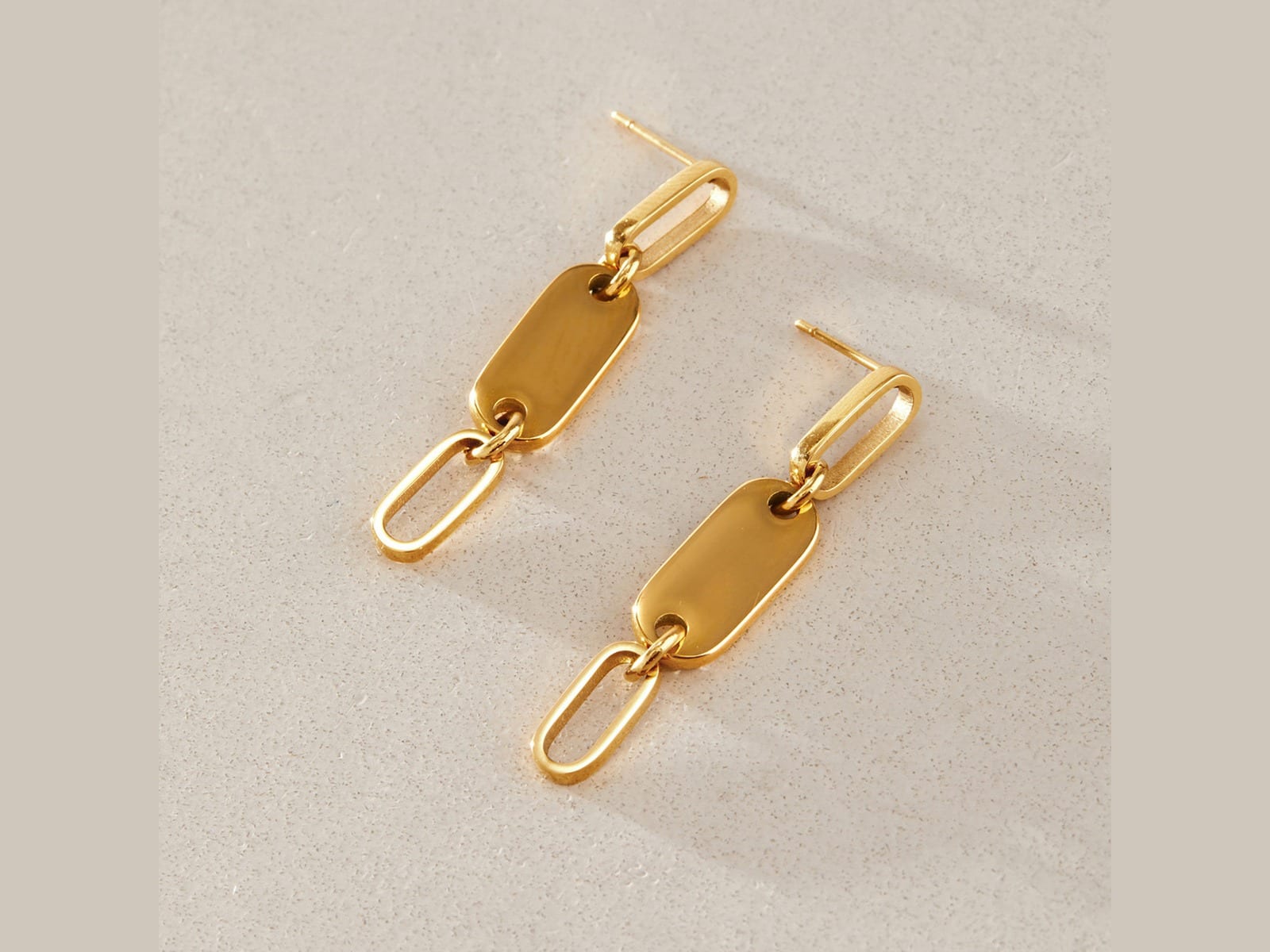 Paperclip Drop Earrings — detail