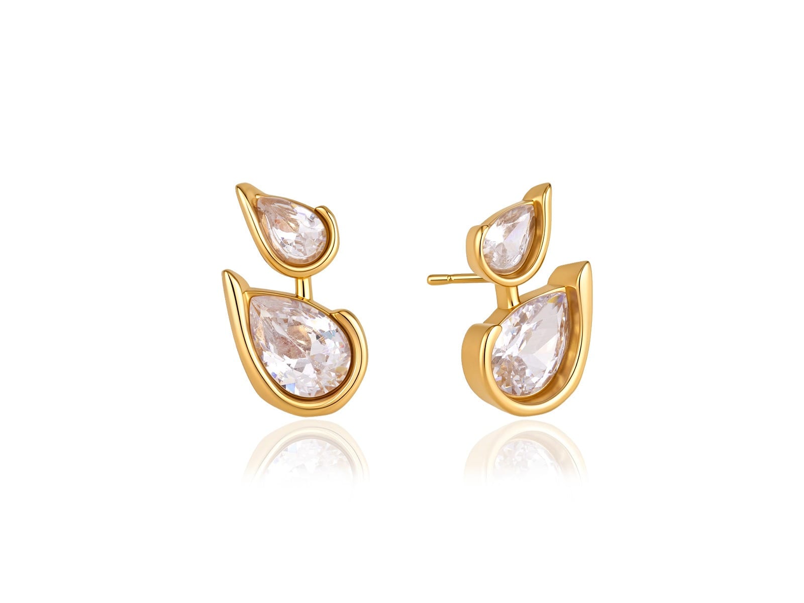 Pear CZ Stud Earrings