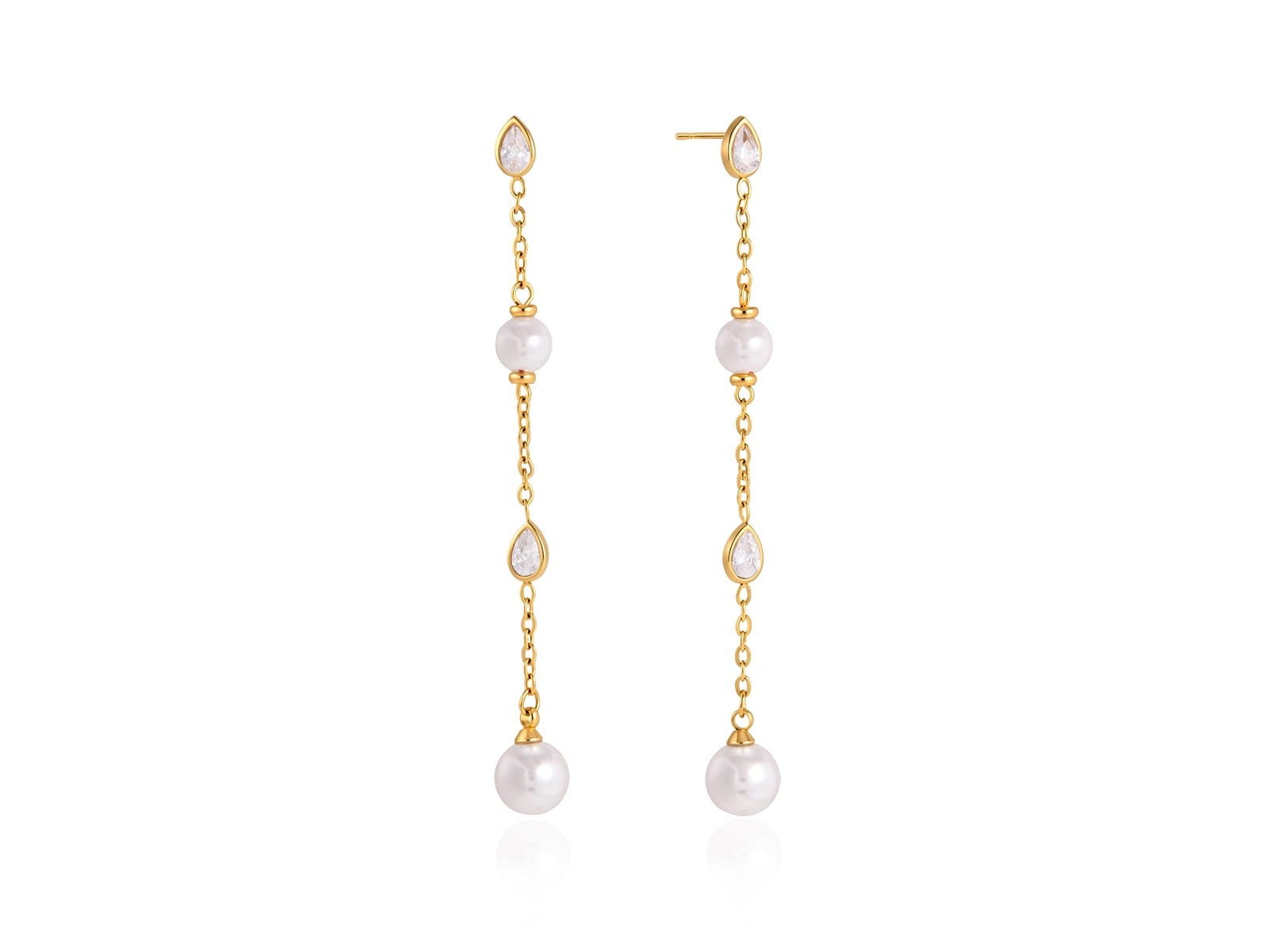 Pearl Chain Tassel Earrings