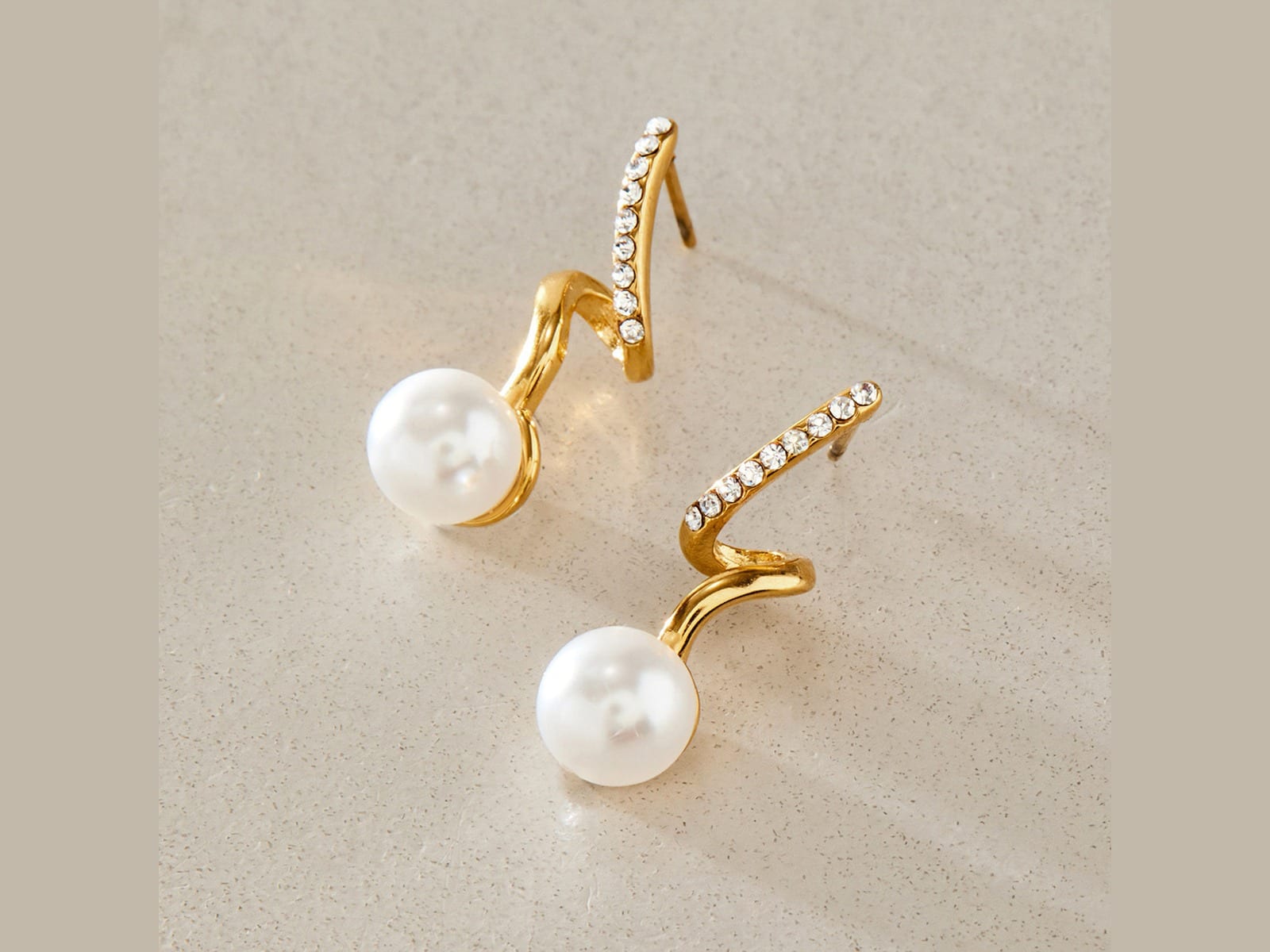 Pearl-Finish Drop Bar Earrings — detail
