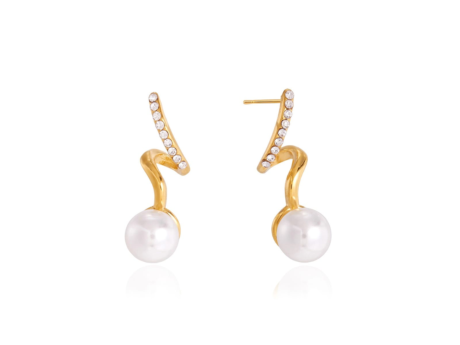 Pearl-Finish Drop Bar Earrings