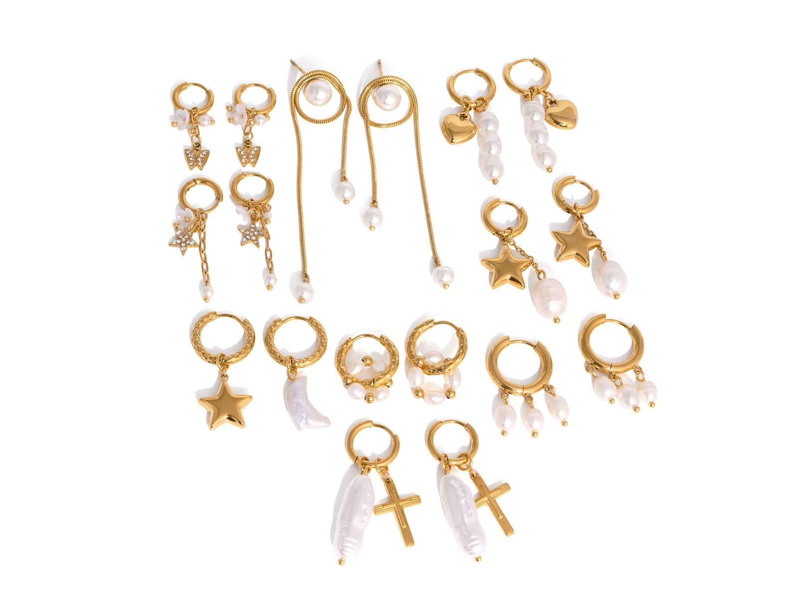 Pearl-Drop Hoop Earrings, Seven Designs