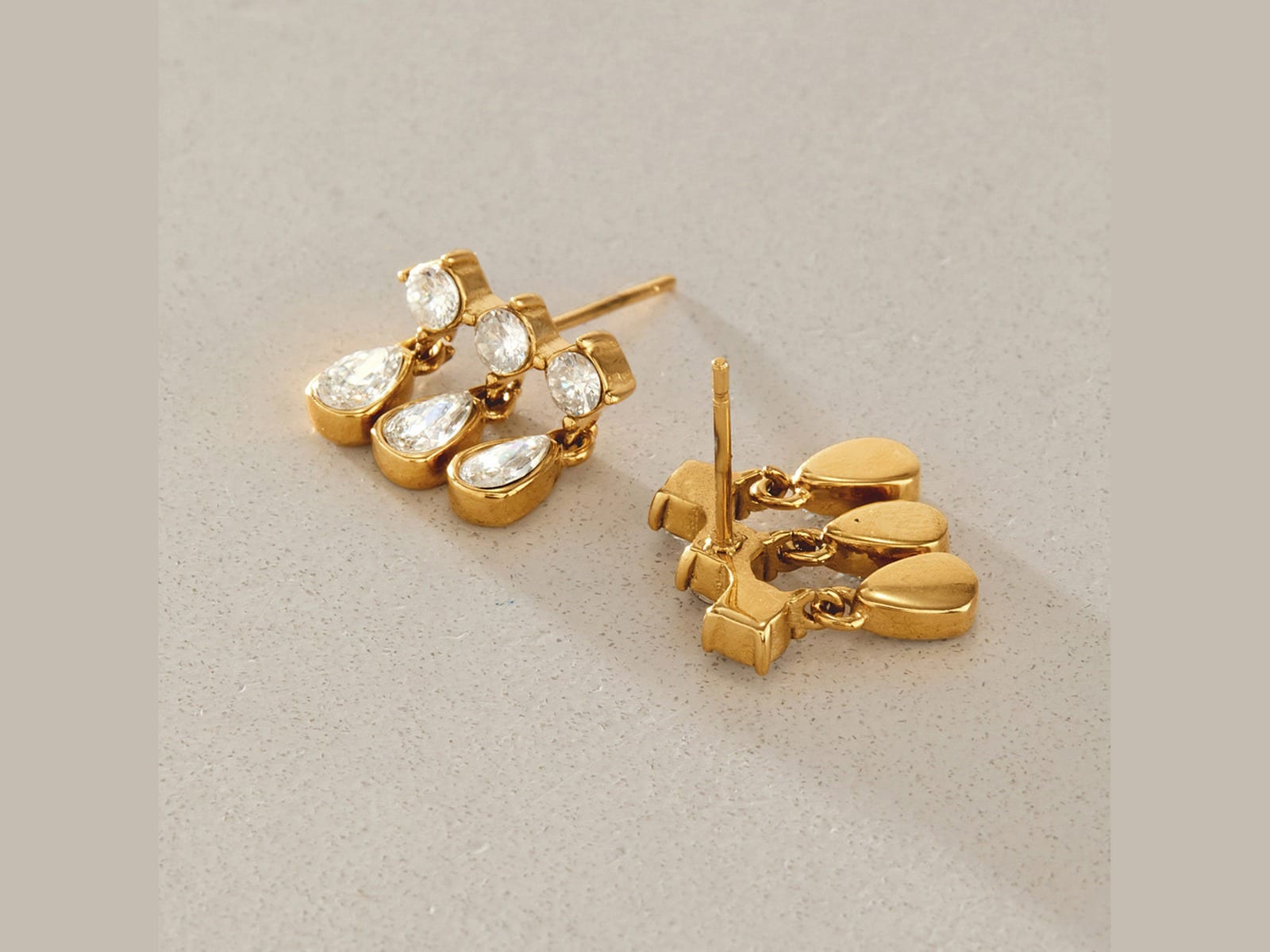 Pearl Drop Stud Earrings — detail