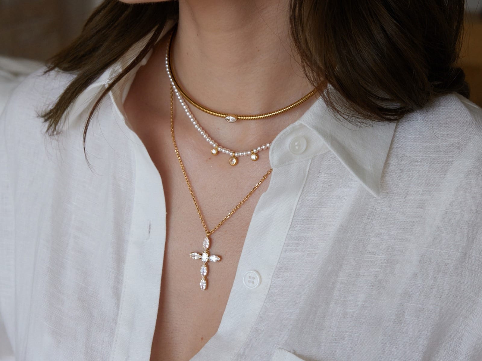 Bead Station Necklace — detail