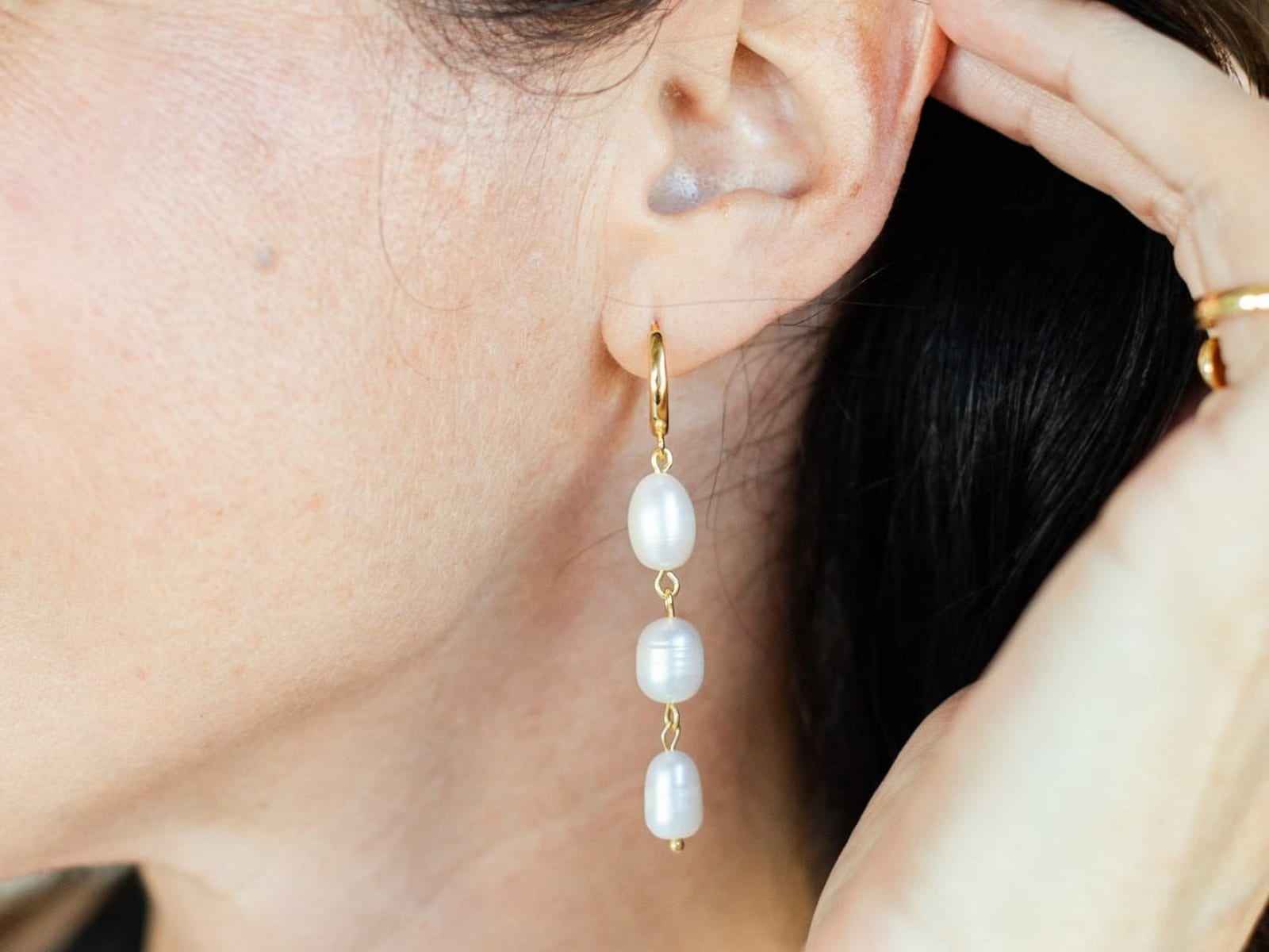 Pearl Tassel Earrings — detail