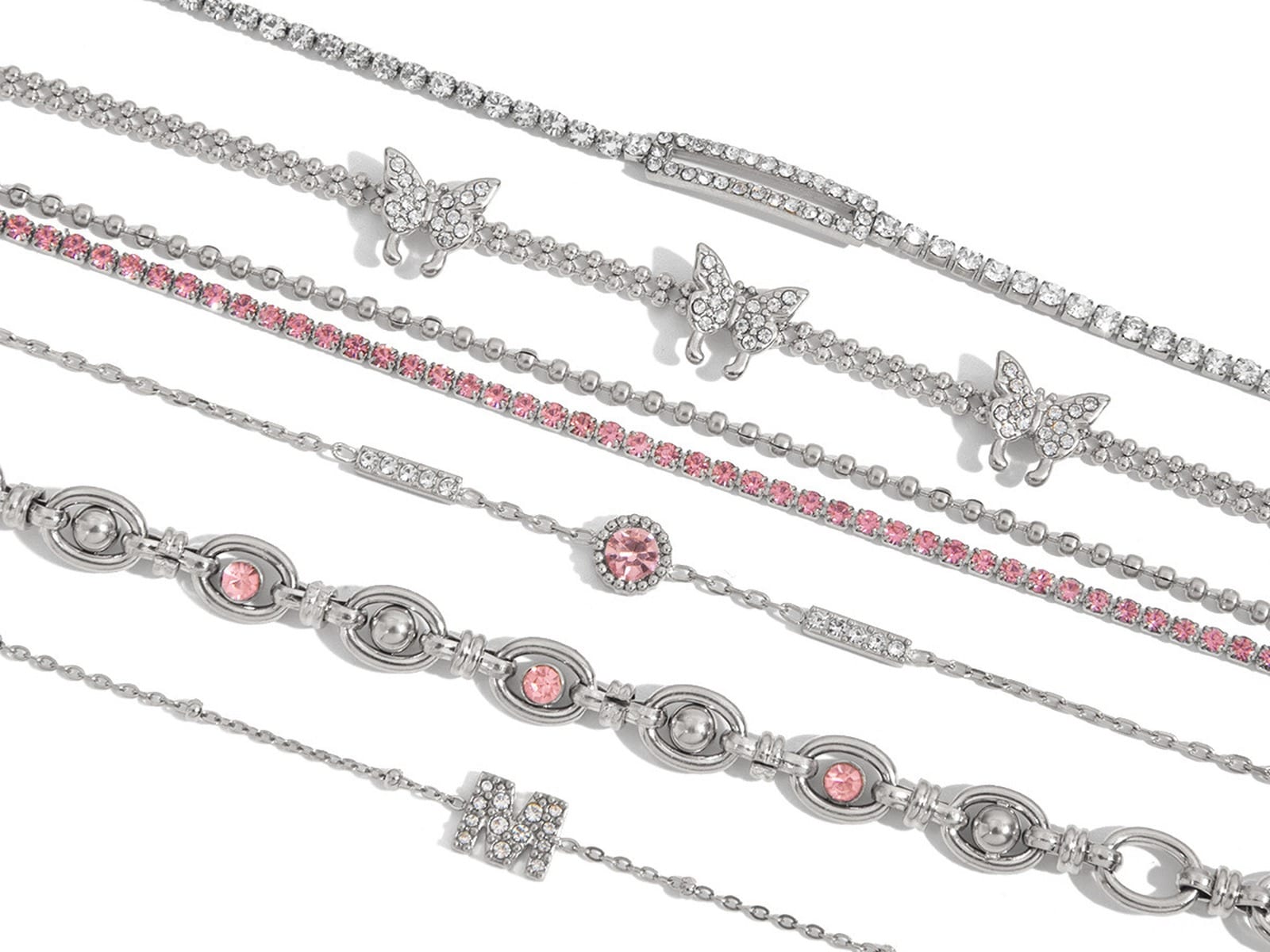 Pink CZ Star Bracelets