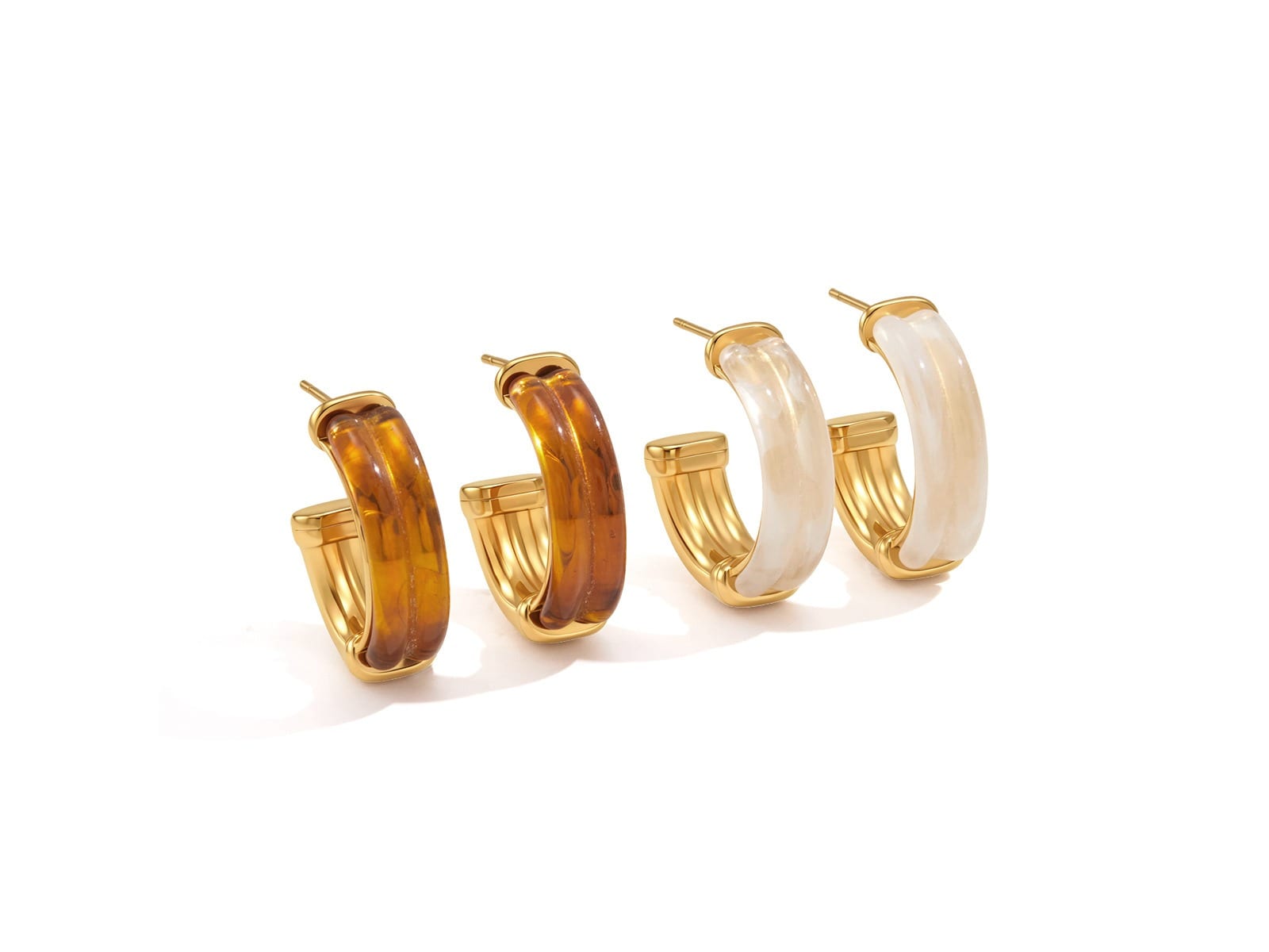 Resin C-Hoop Earrings