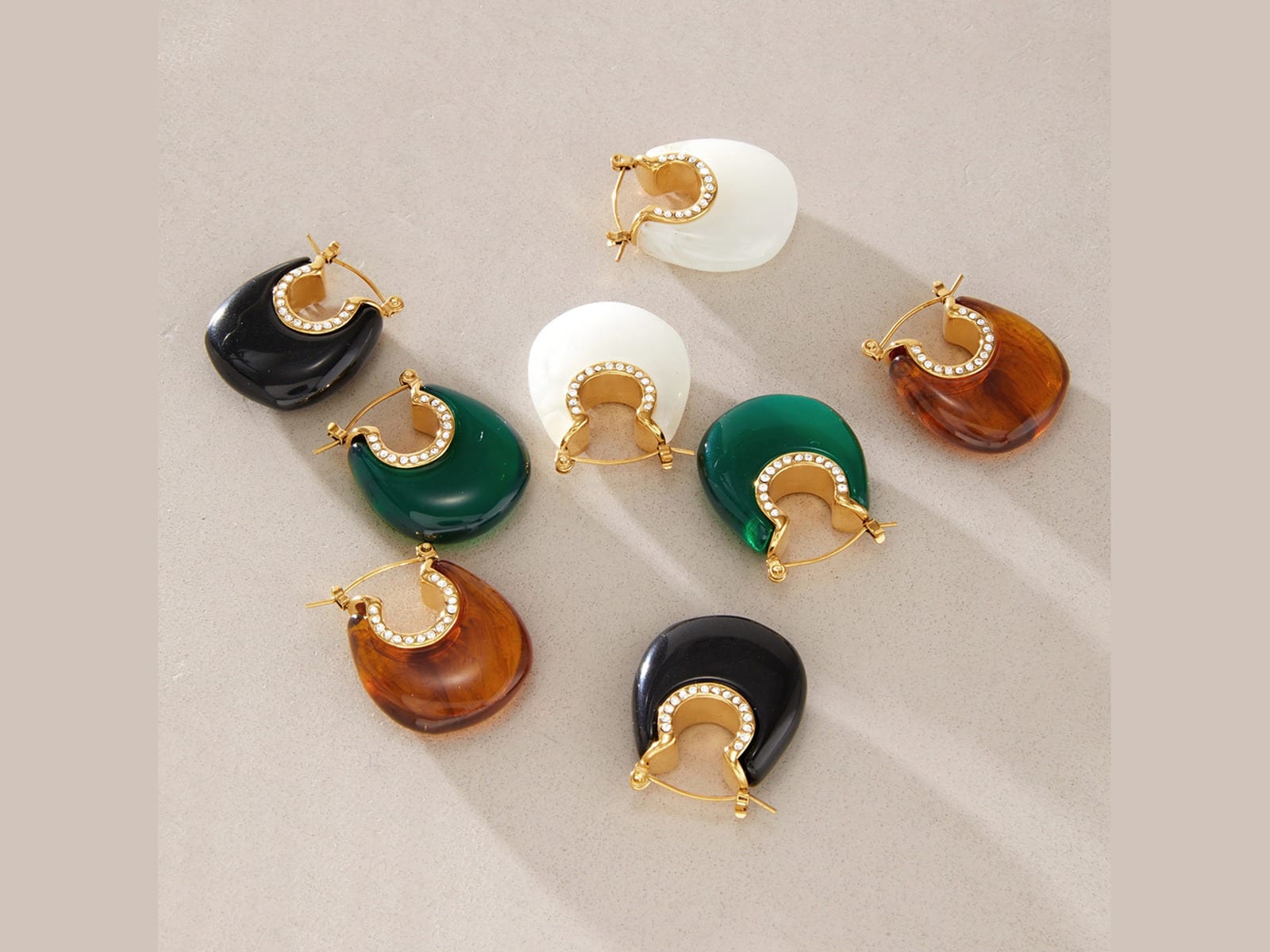 Resin Donut Hoop Earrings — detail