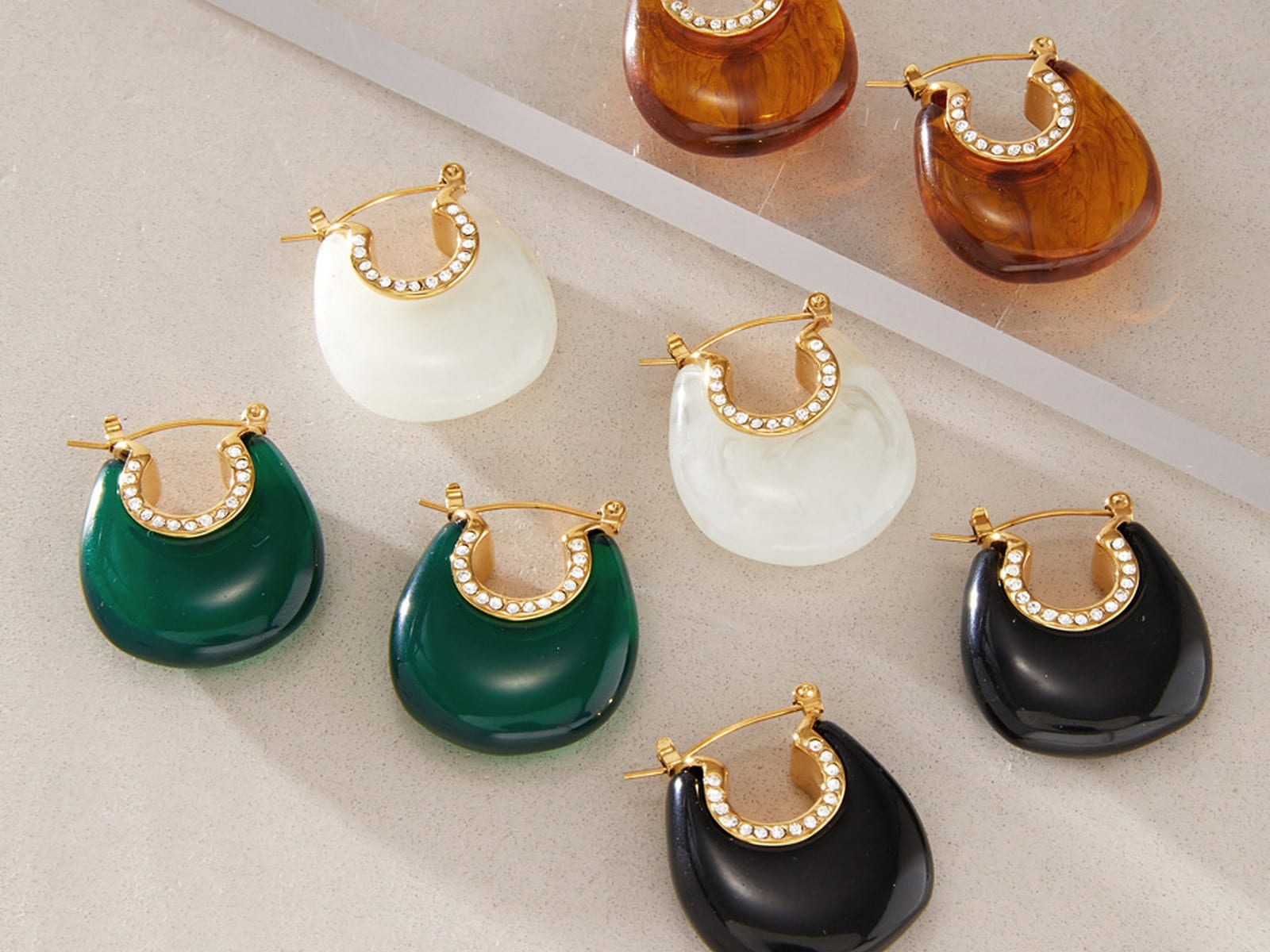 Resin Donut Hoop Earrings — detail