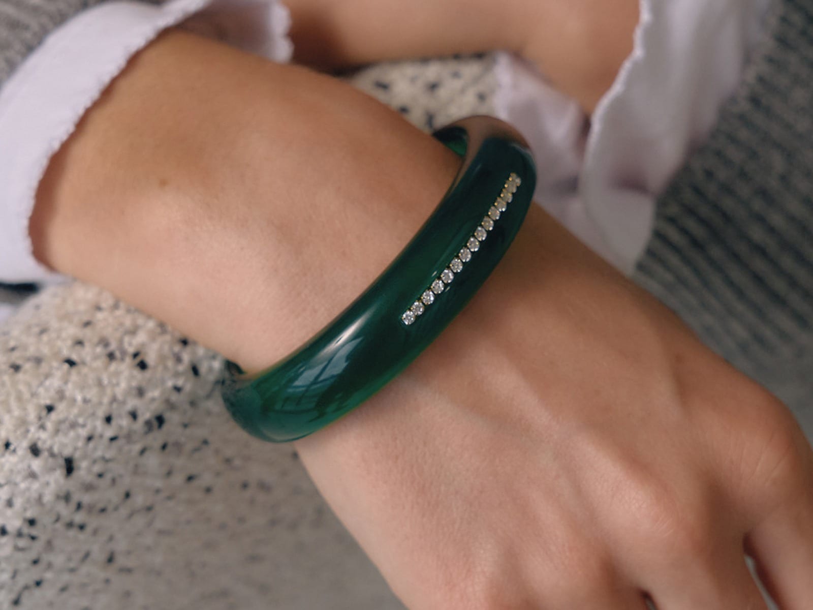 Resin Pavé Band Cuffs — detail