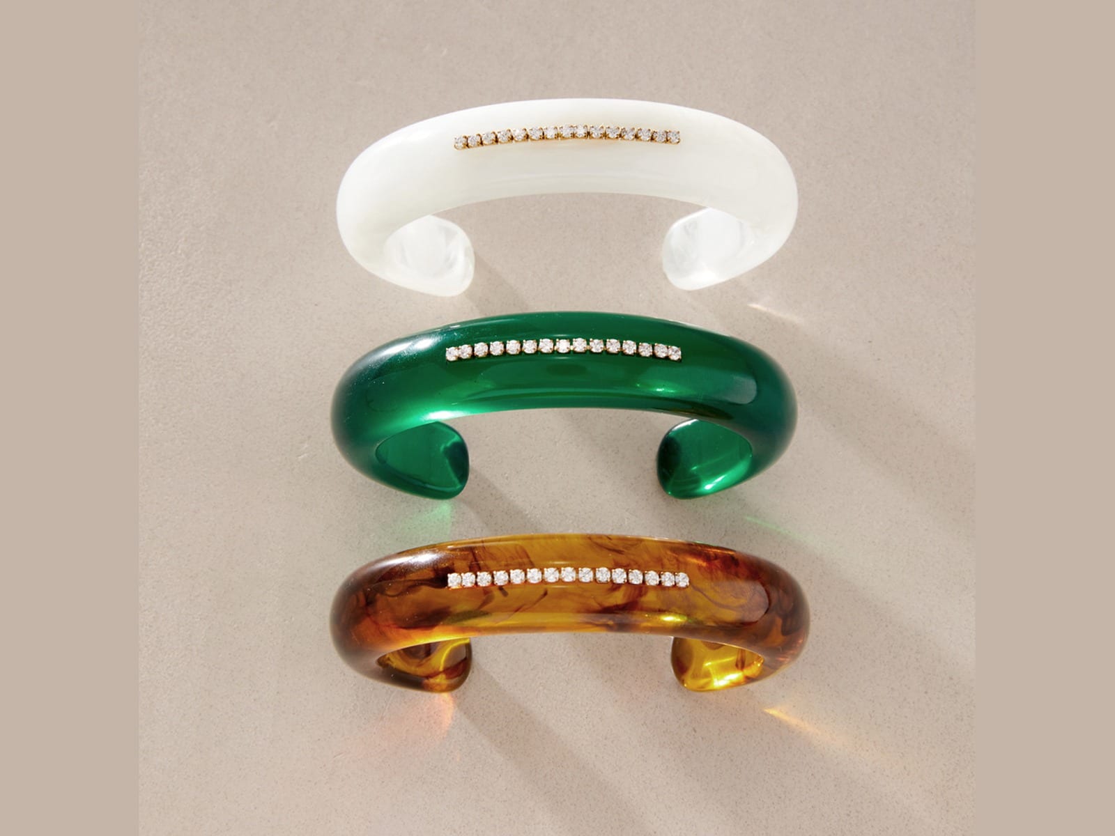 Resin Pavé Band Cuffs — detail