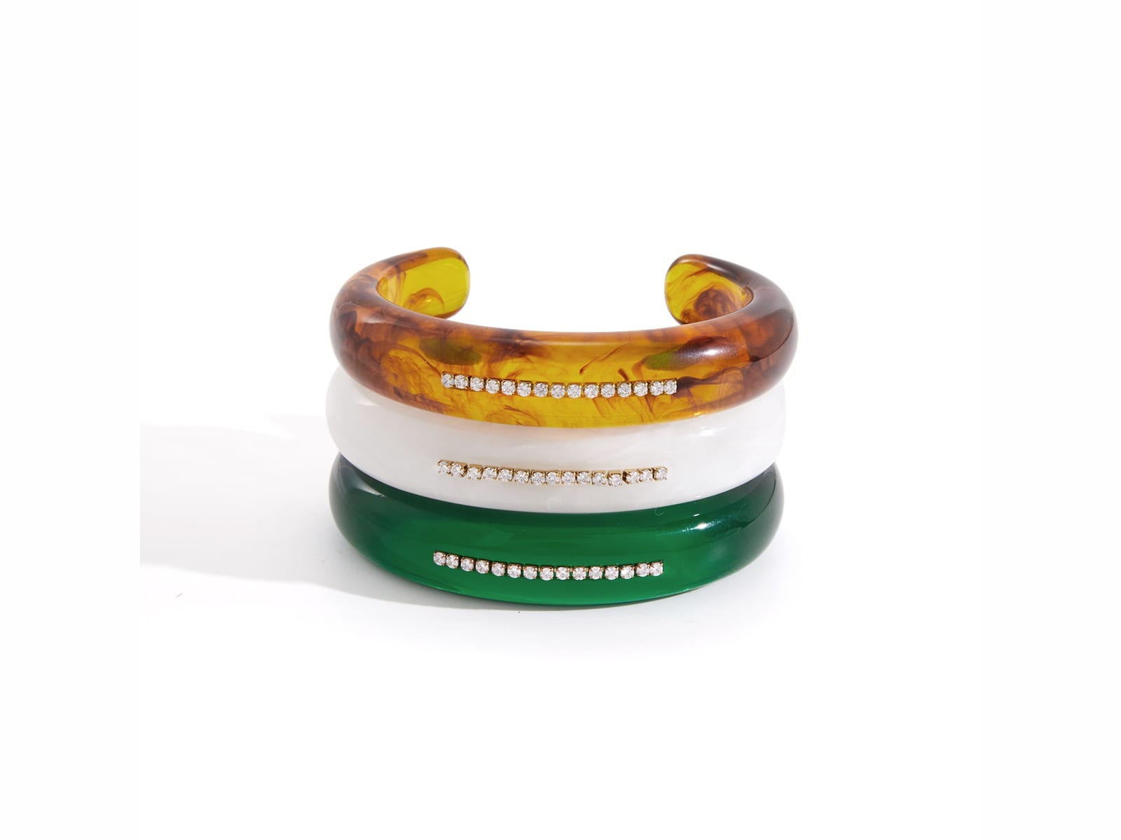Resin Pavé Band Cuffs