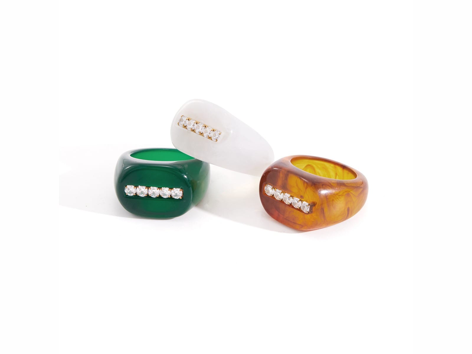 Resin Pavé Band Rings